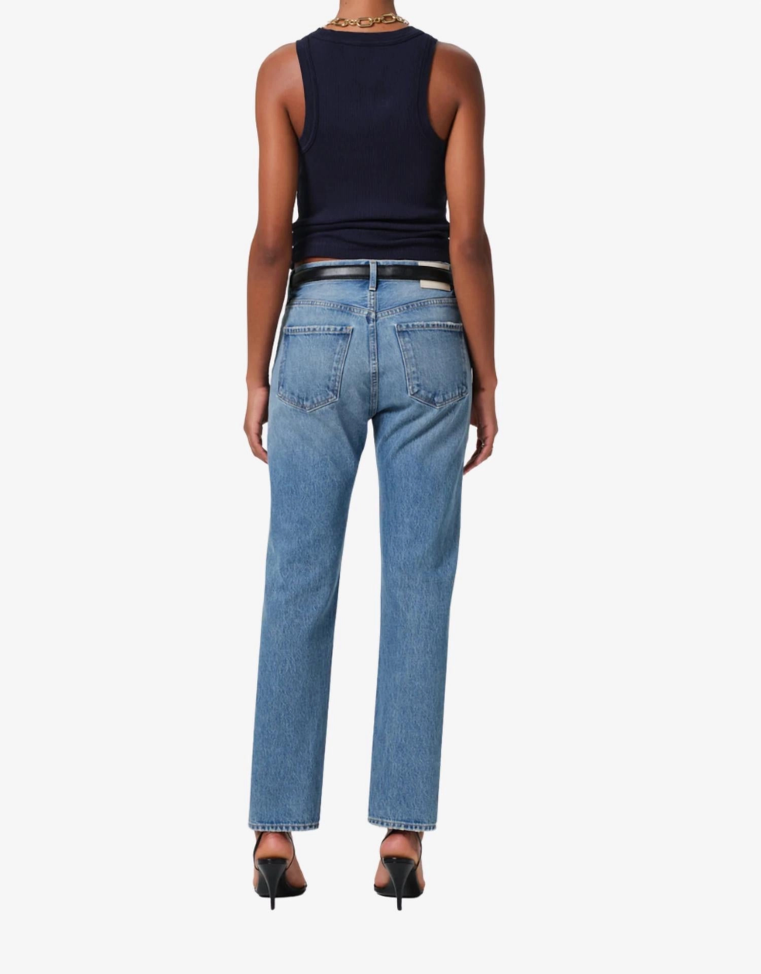 High-Rise Straight Jeans In Perri