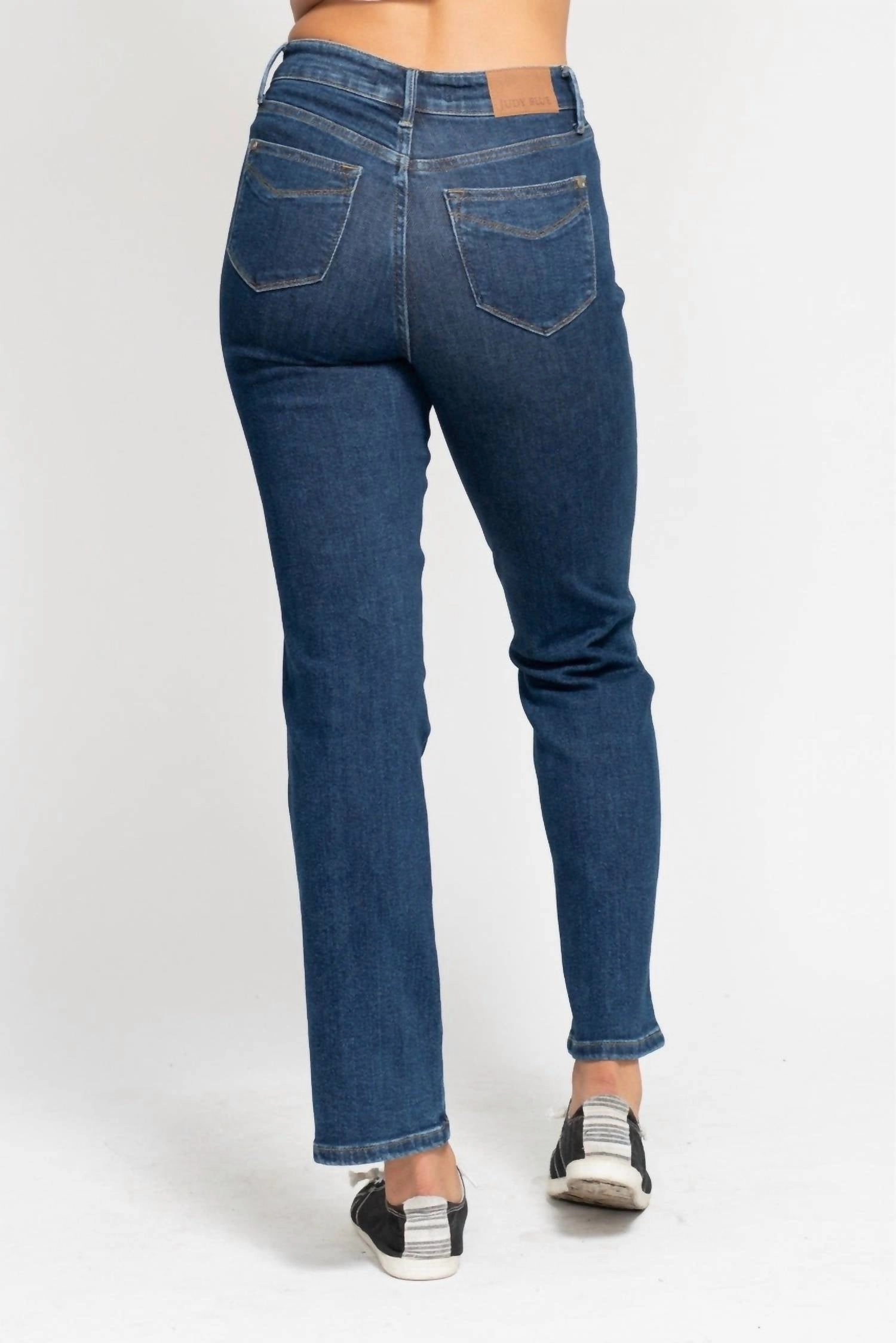 High-Rise Tummy Control Straight Jeans In Blue