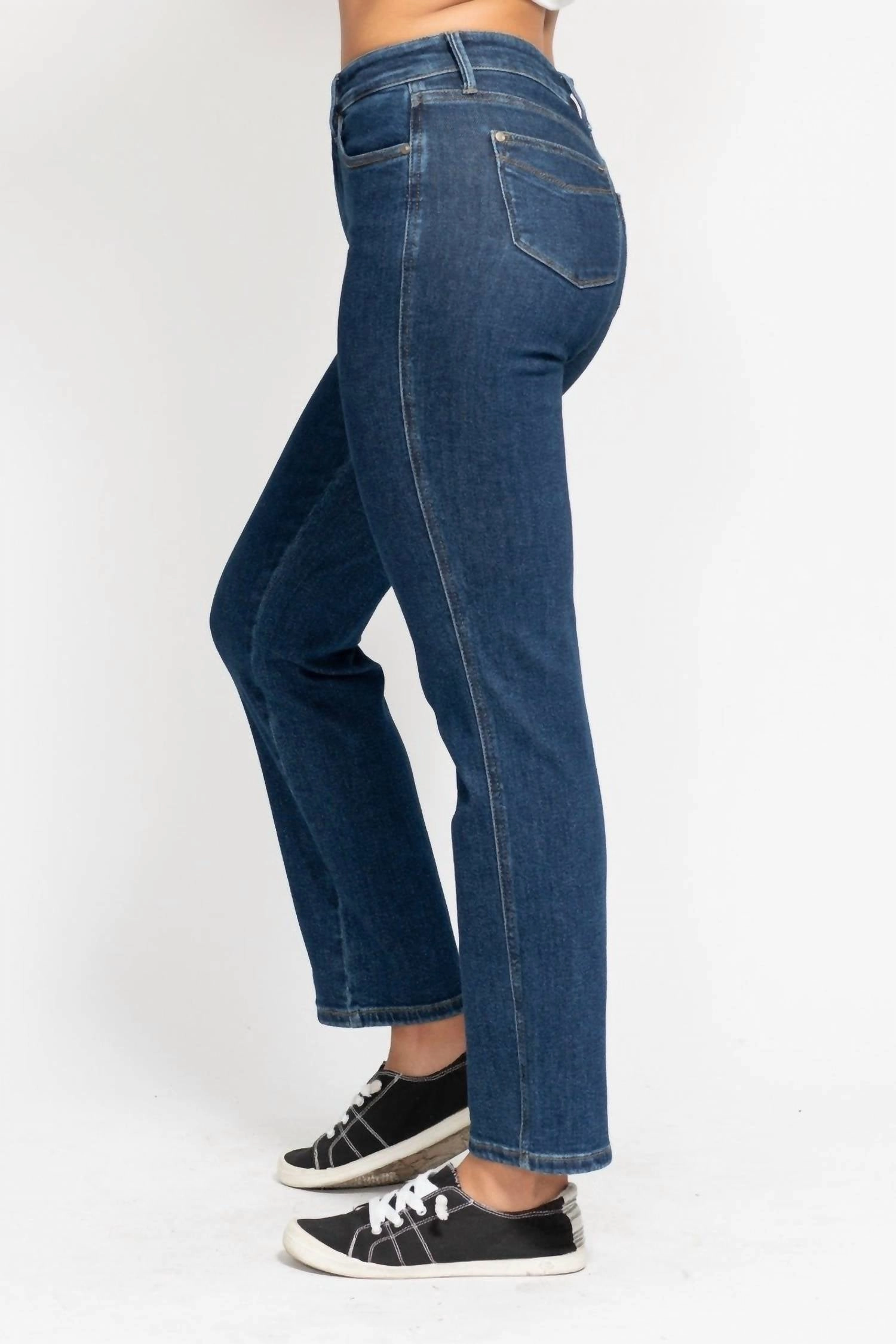 High-Rise Tummy Control Straight Jeans In Blue