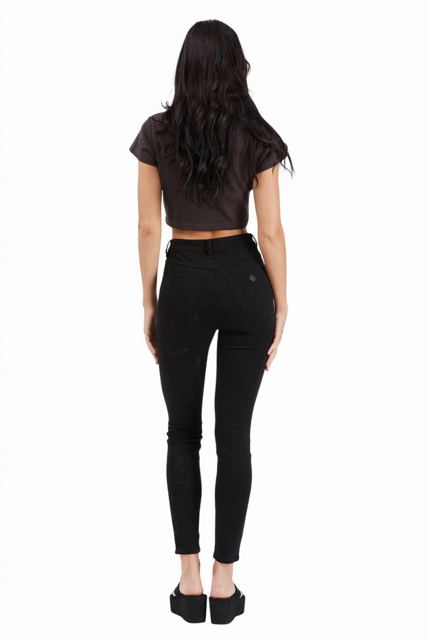 High Skinny Ankle Basher Jeans In Black Magic