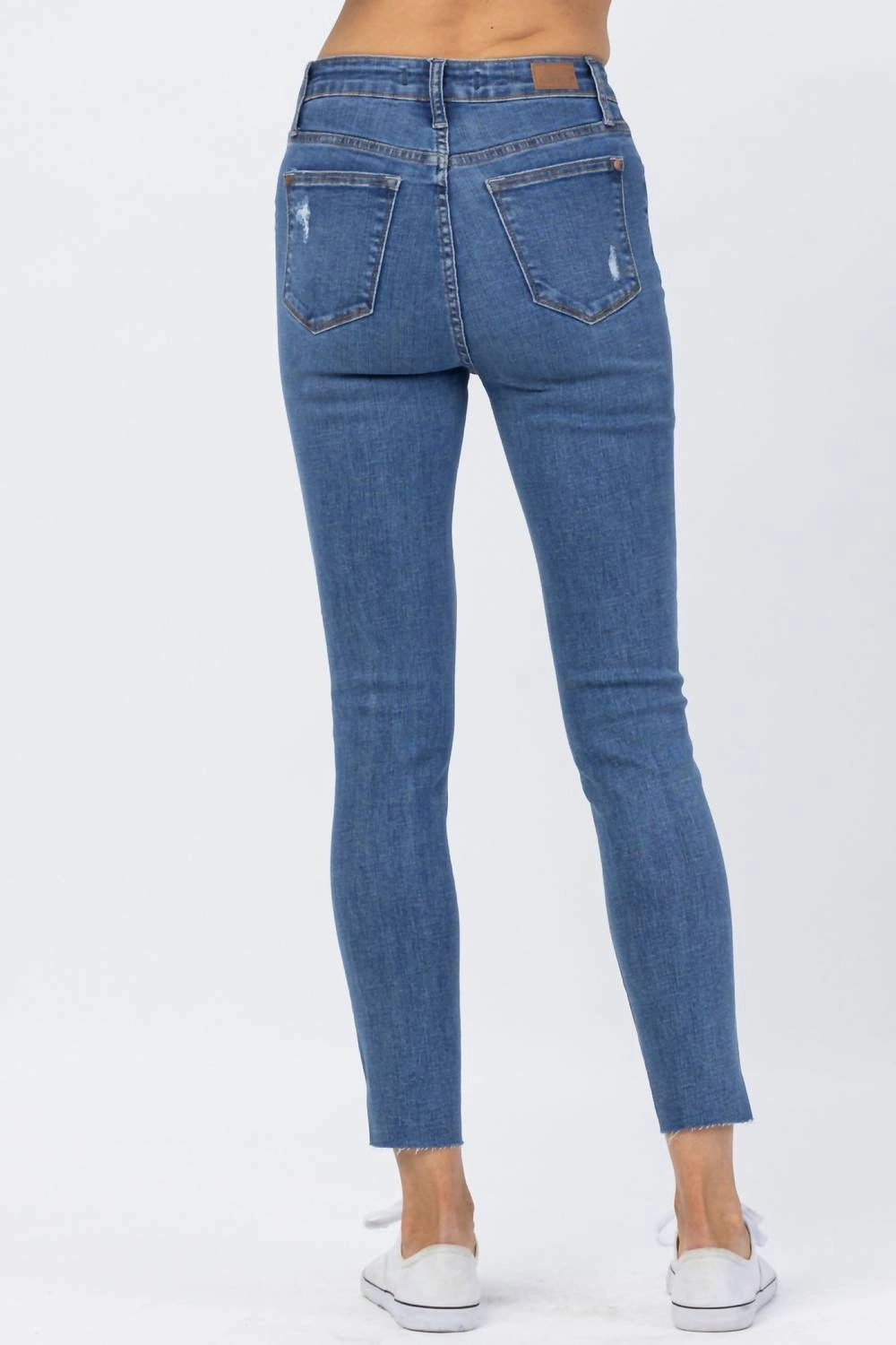 High Waist Dandelion Embroidery Skinny Denim Jeans In Blue