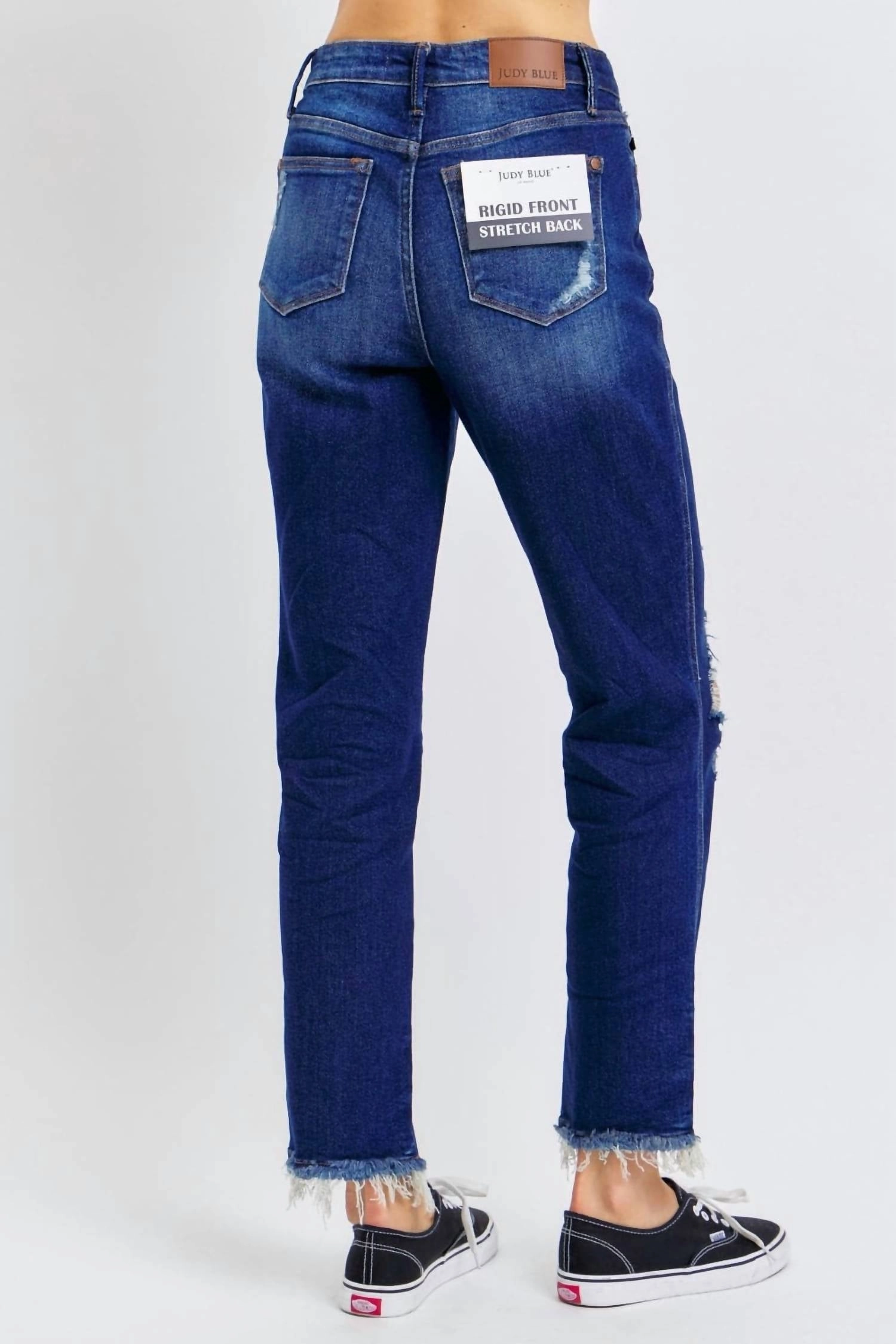 High Waist Straight Jeans In Dark