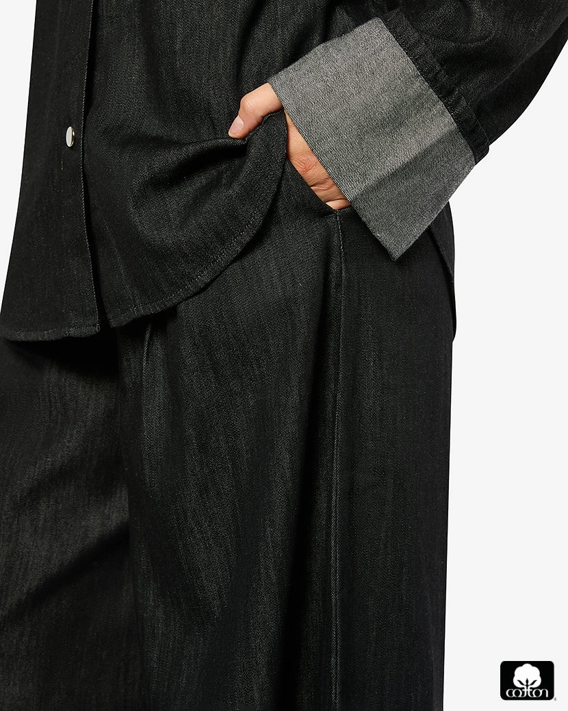 High Waisted Pleated Super Wide Leg Pant
