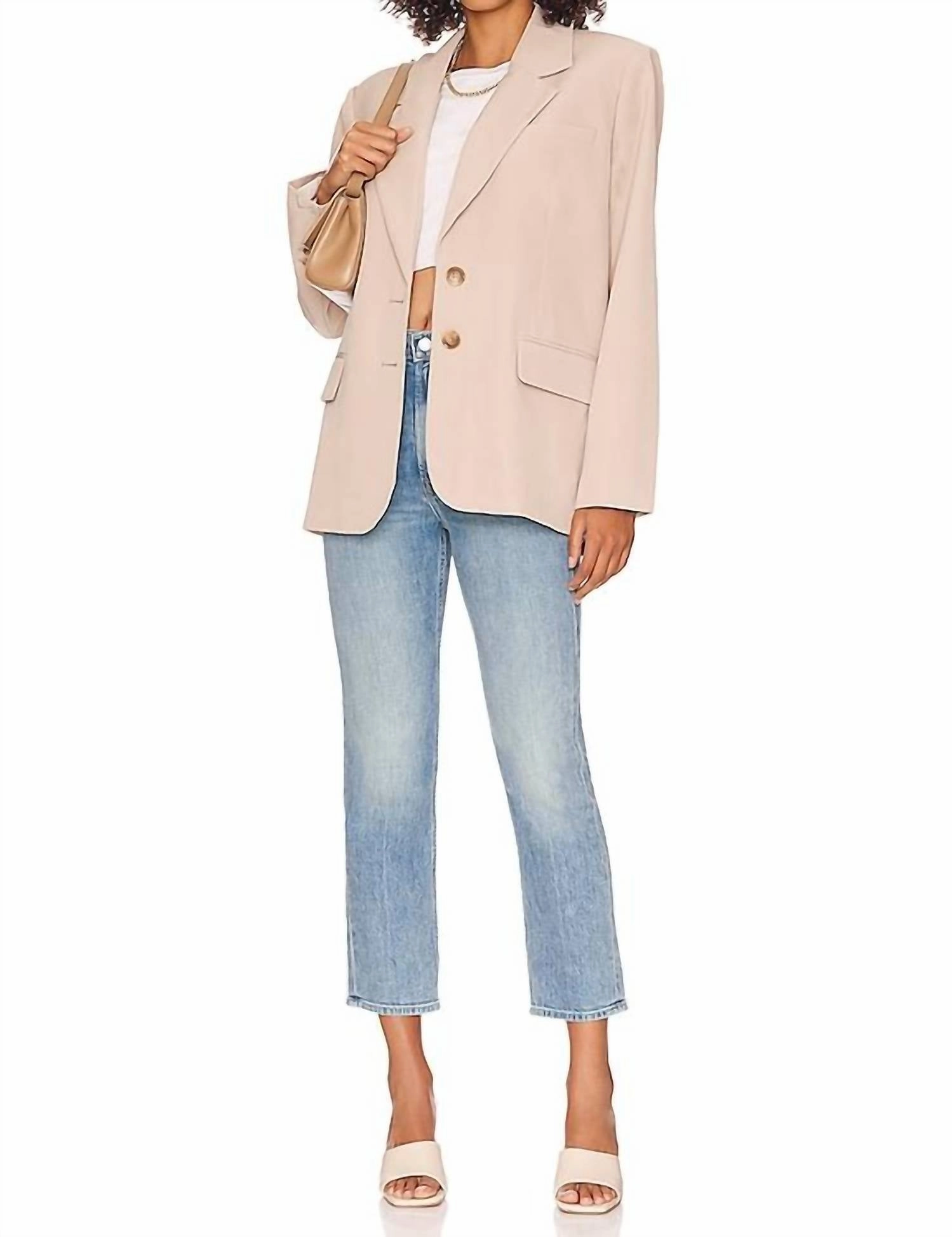 High Waisted Rider Ankle Jeans In Salt Of The Earth
