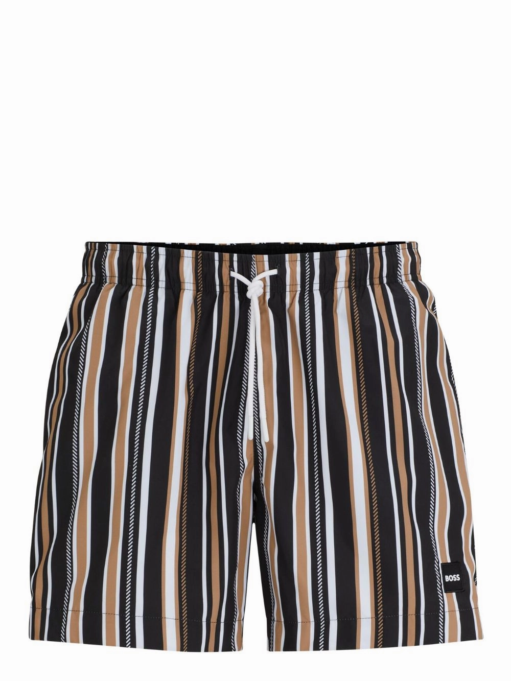 Hugo Boss Men's Iso Striped Swim Trunks, Black
