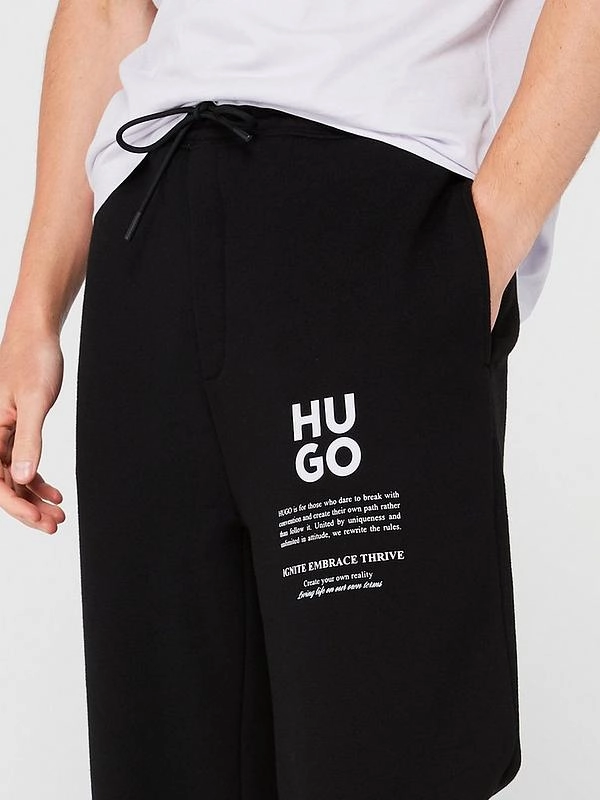 Hugo Men's Dapurlonga Square Logo Sweatpants, Black