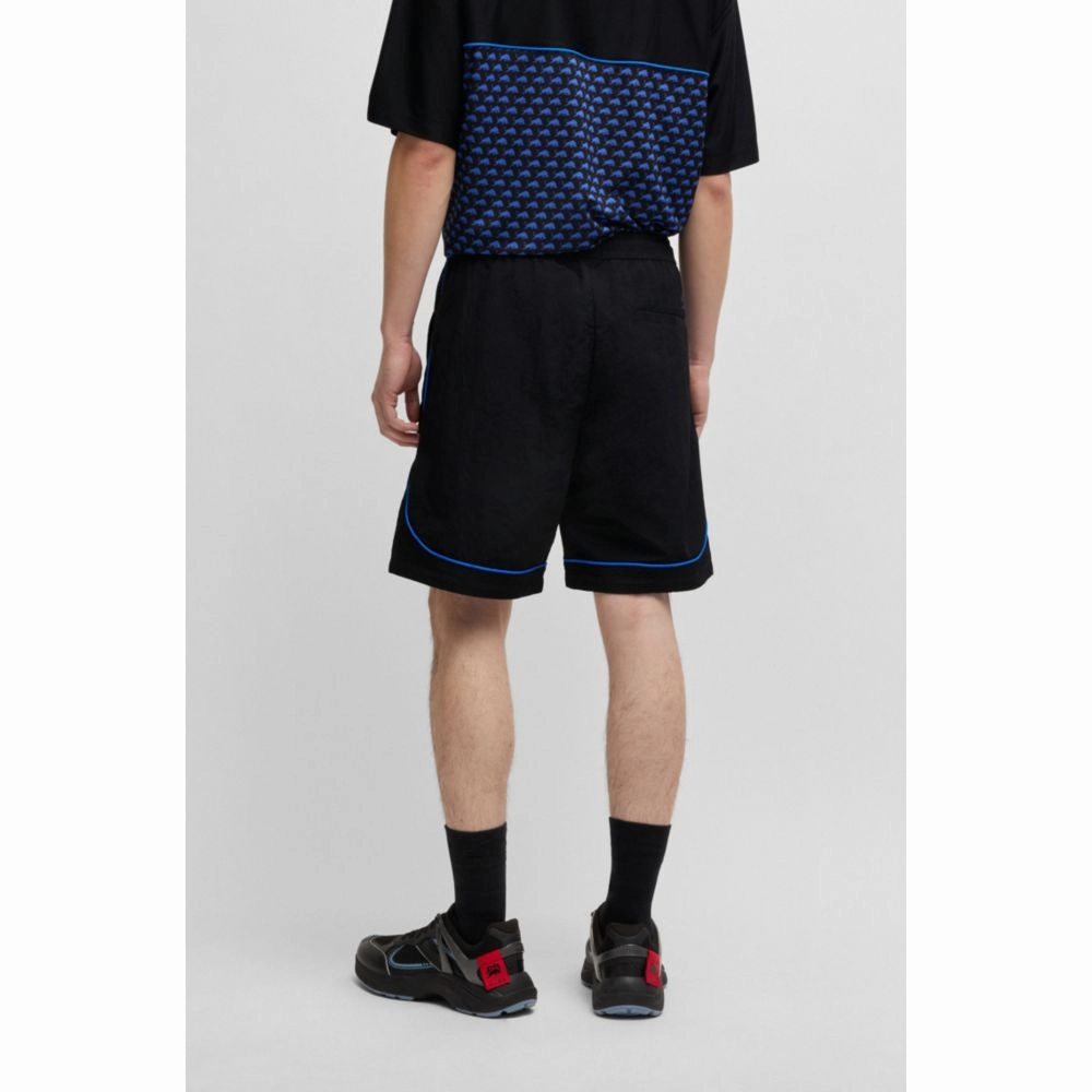 HUGO x RB drawstring shorts with piping details