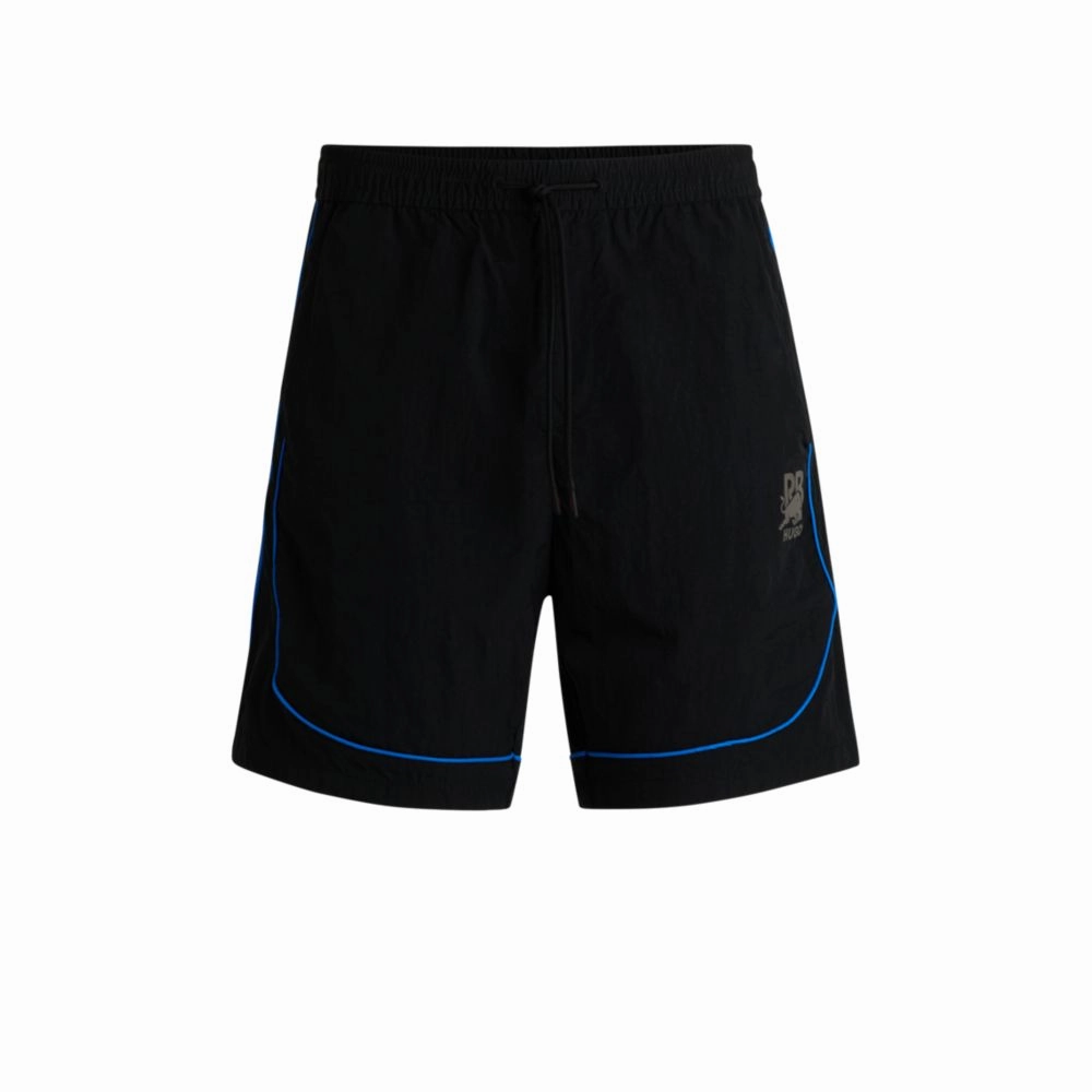 HUGO x RB drawstring shorts with piping details