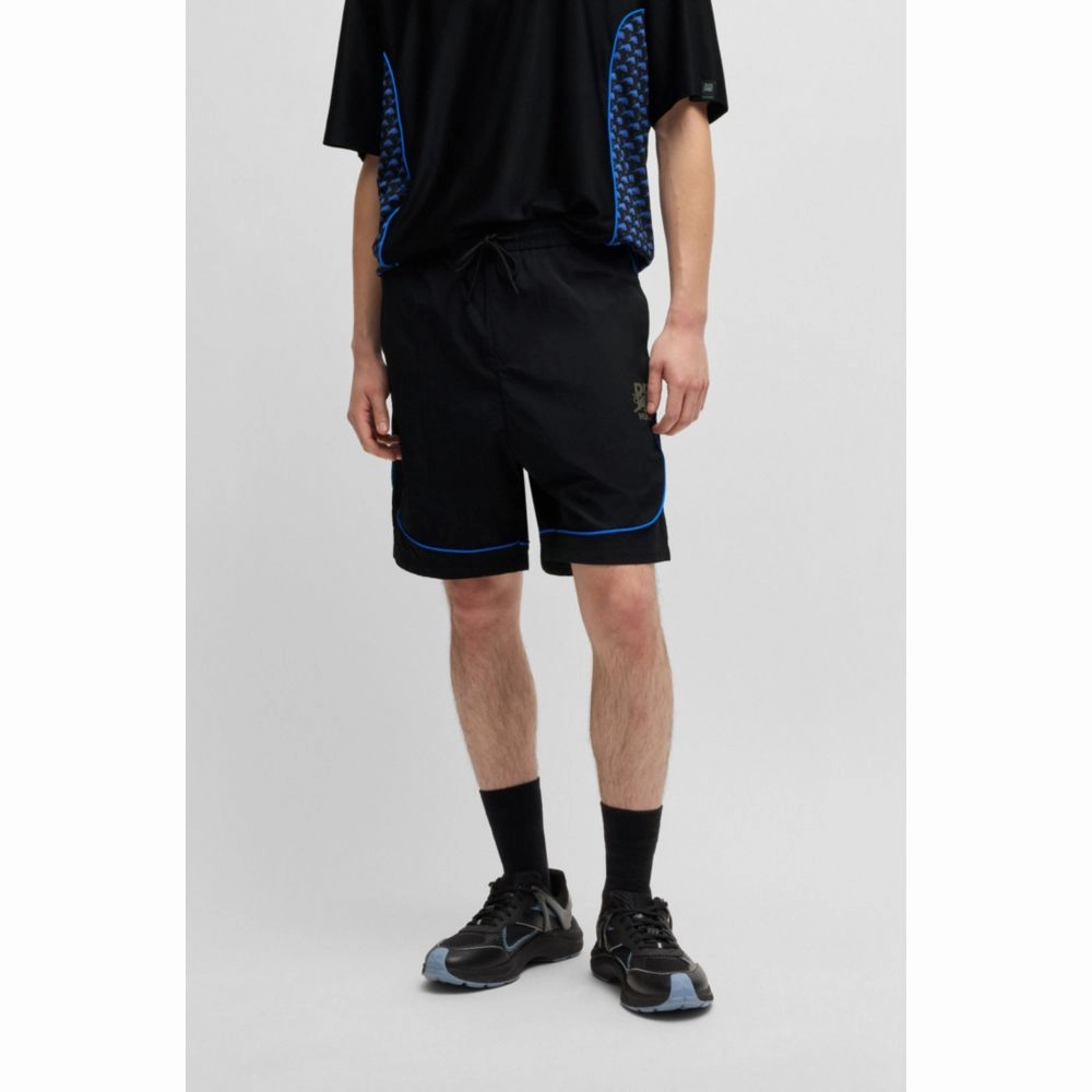 HUGO x RB drawstring shorts with piping details