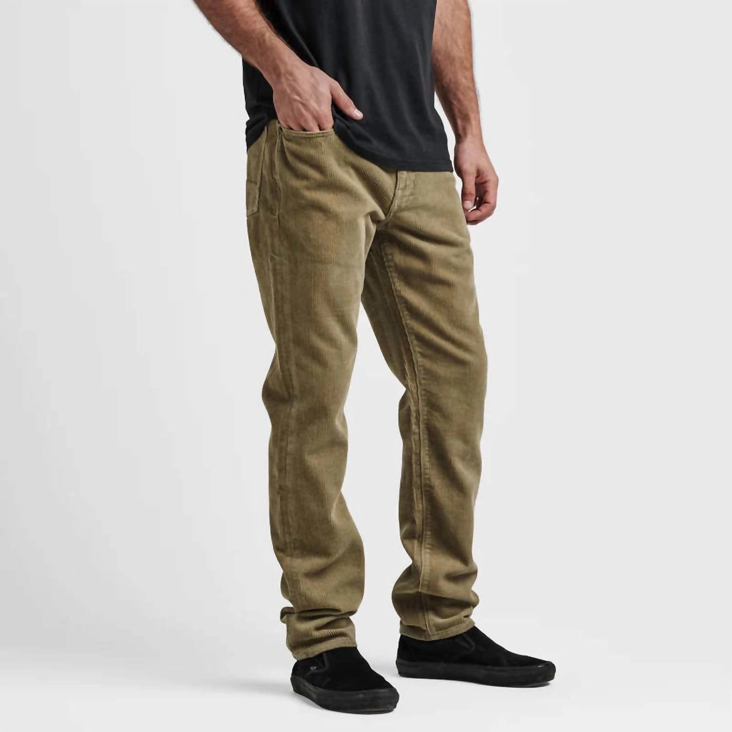 Hwy 128 Corduroy Straight Fit Jeans In Dusty Green