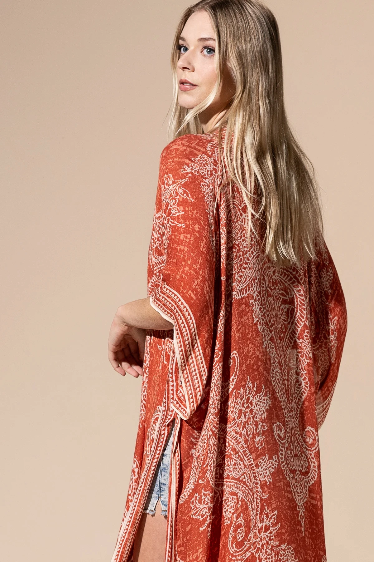 Inaya Printed Open Front Kimono