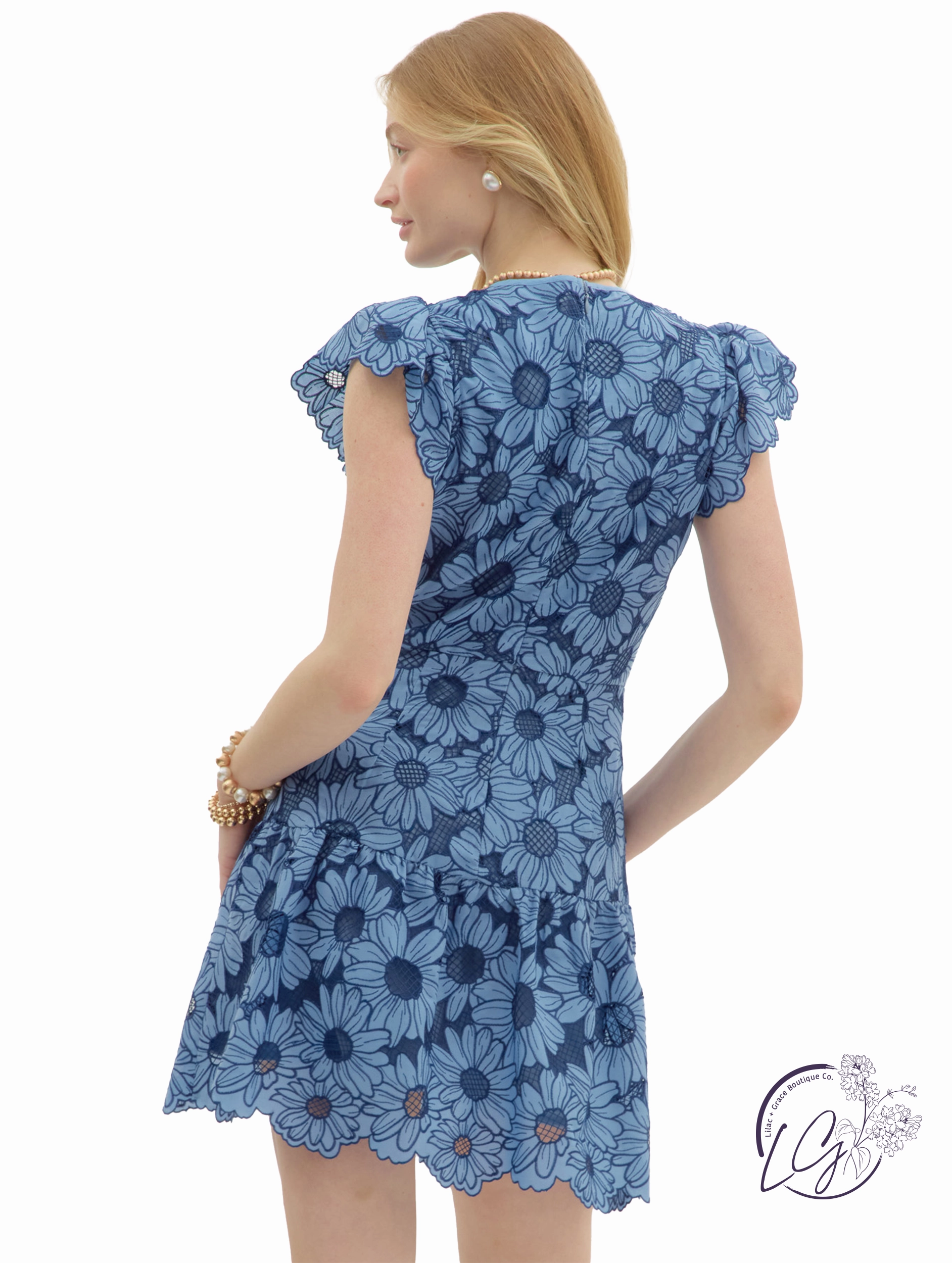 Indigo Runs Deep Flutter Mini Dress