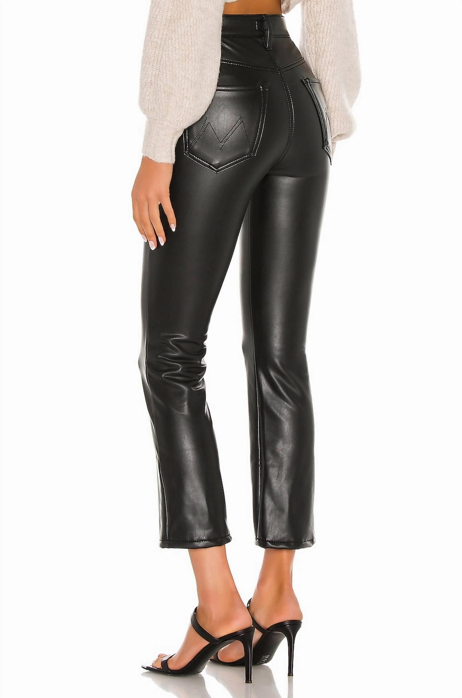 Insider Ankle Leather Jeans In Black