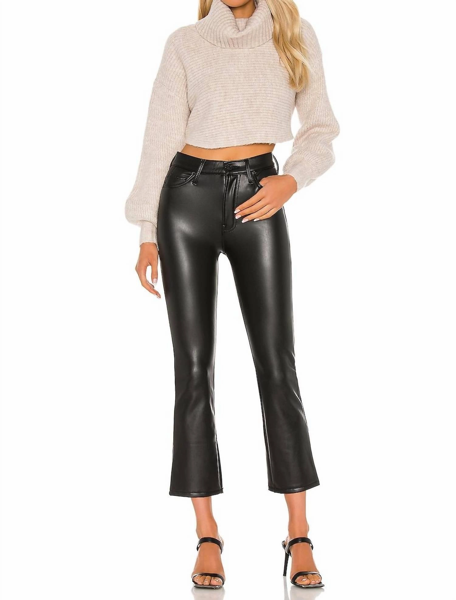 Insider Ankle Leather Jeans In Black