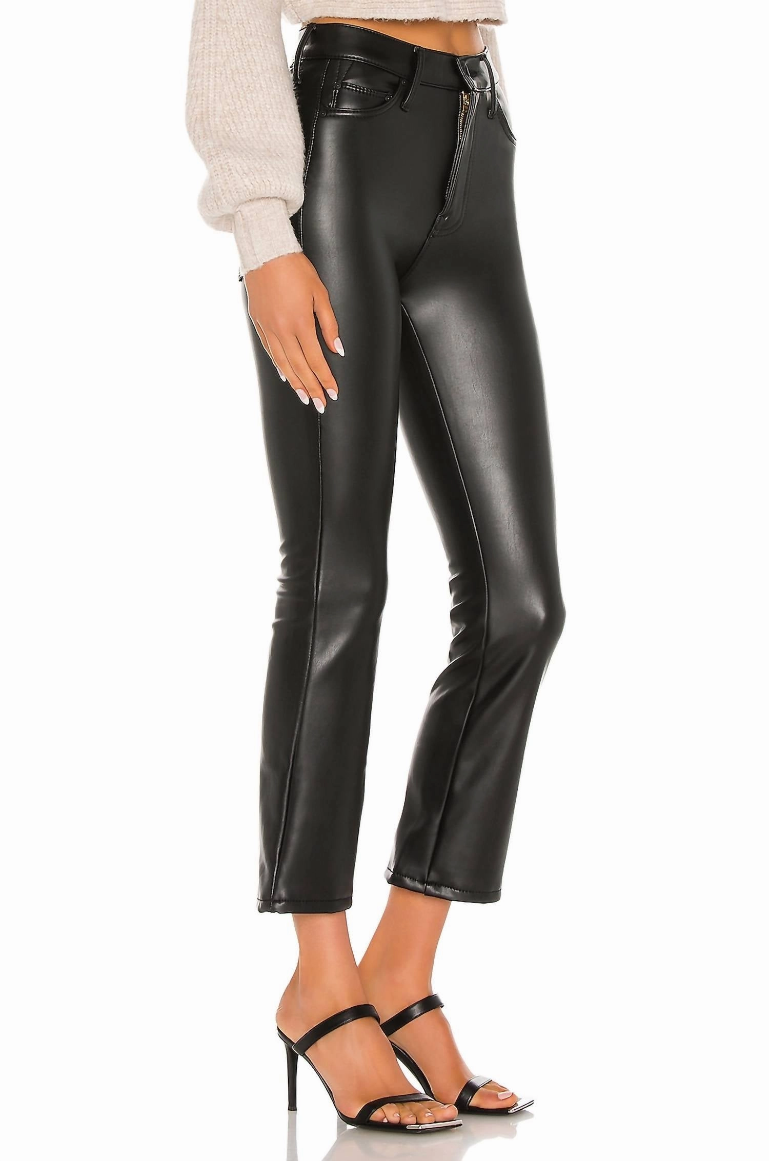 Insider Ankle Leather Jeans In Black
