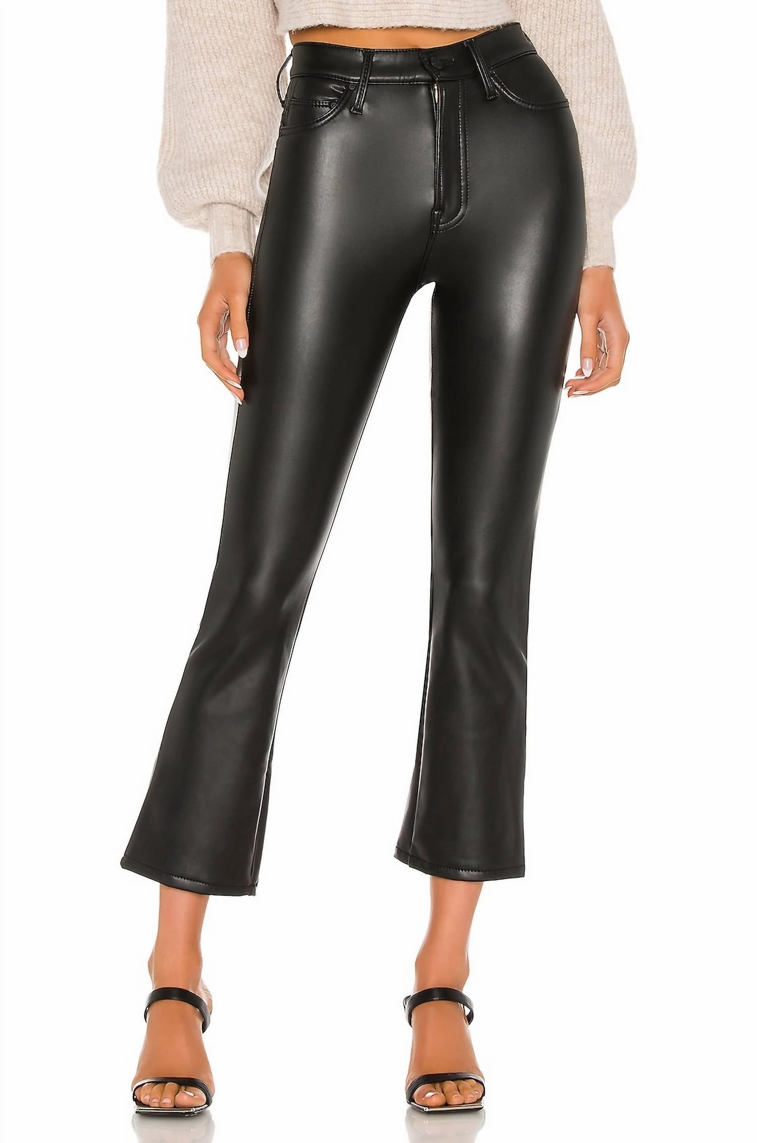 Insider Ankle Leather Jeans In Black