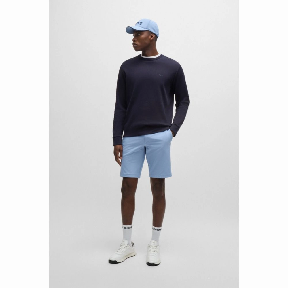 Interlock-cotton sweatshirt with logo detail and crew neckline