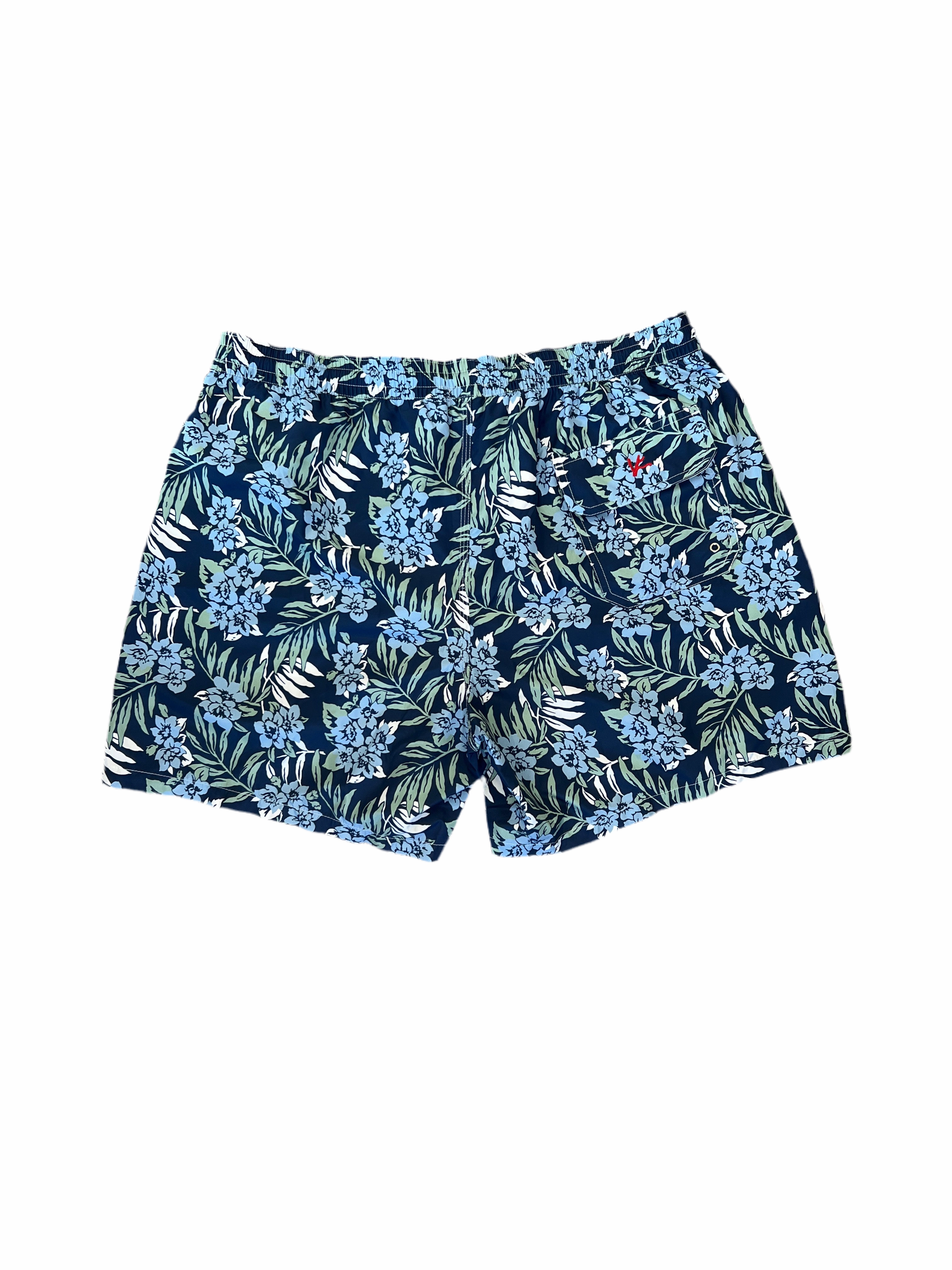 Isaia Green Blue Mens Floral Swim Trunk
