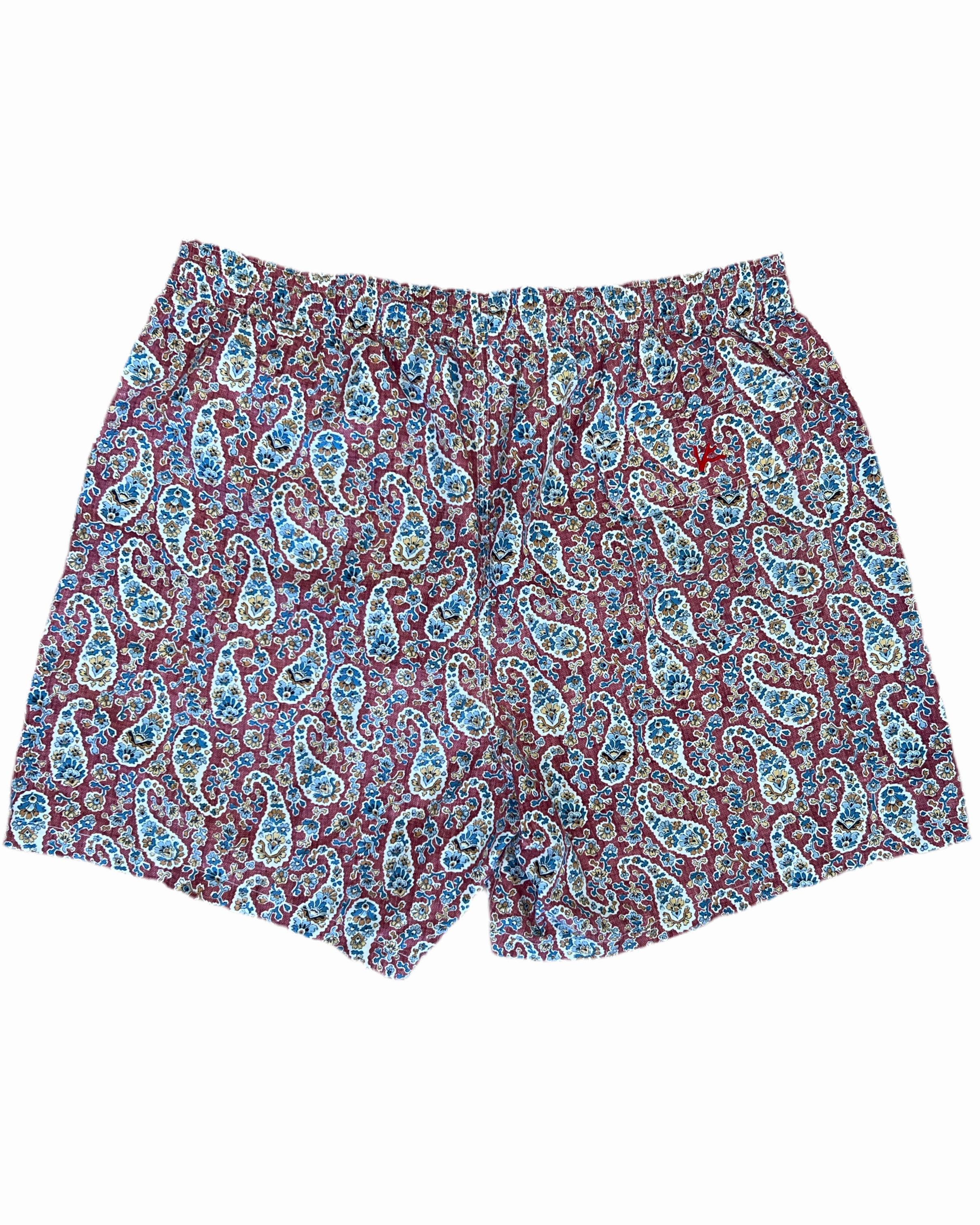 Isaia Mens Pink Multicolored Floral Paisley Pattern Swim Trunks