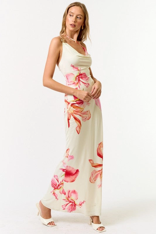 Isle of Petals One Shoulder Maxi Dress