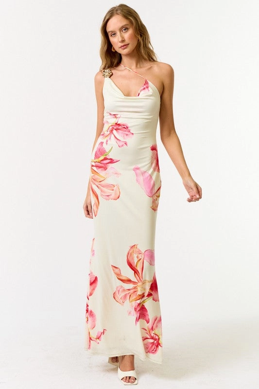 Isle of Petals One Shoulder Maxi Dress