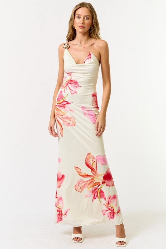 Isle of Petals One Shoulder Maxi Dress