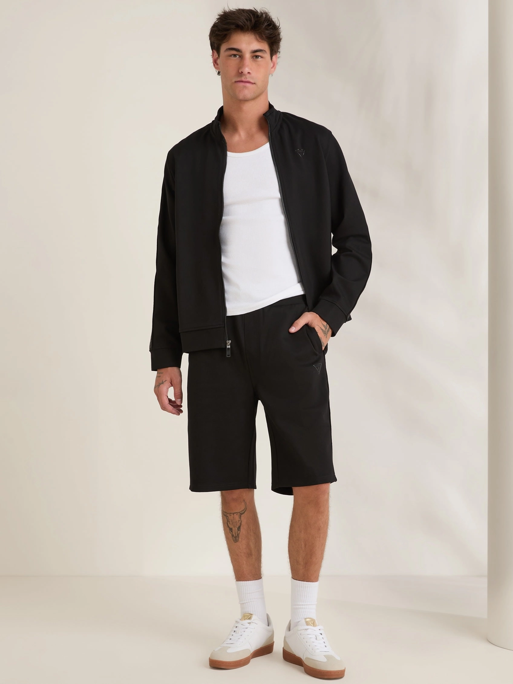 Ismael Logo-Tape Color-Block Shorts