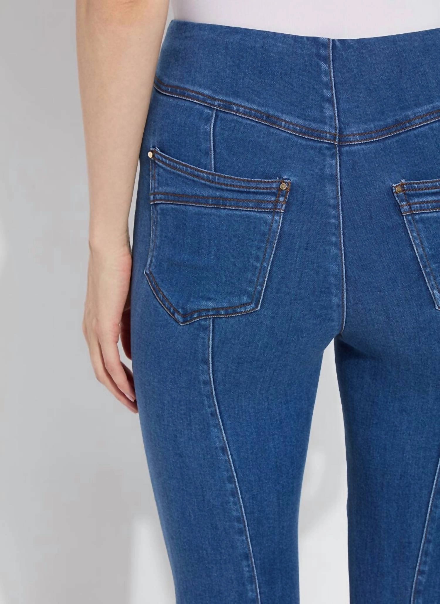 Jade Stretch Tencel Denim Flare In Mid Wash