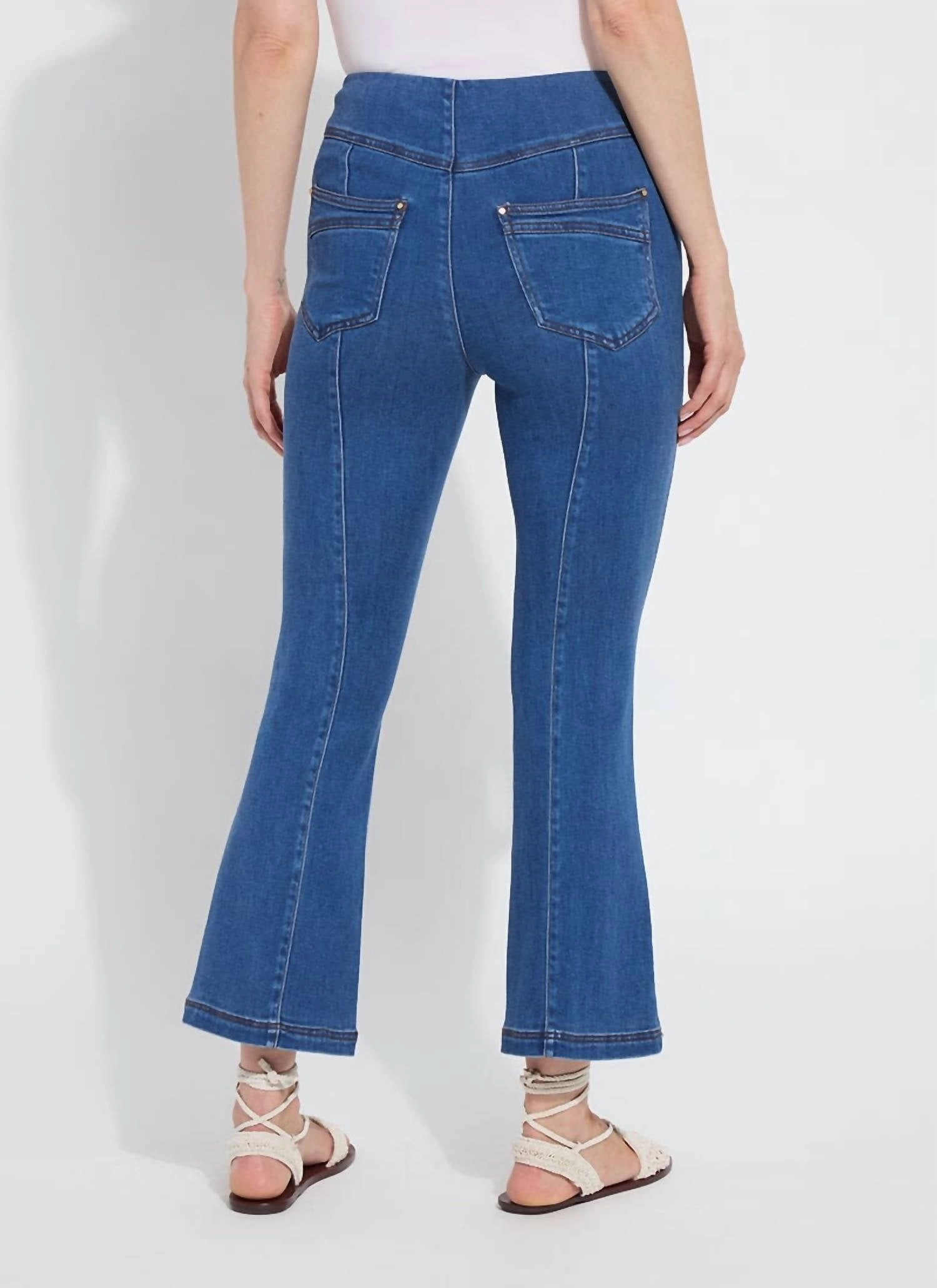 Jade Stretch Tencel Denim Flare In Mid Wash