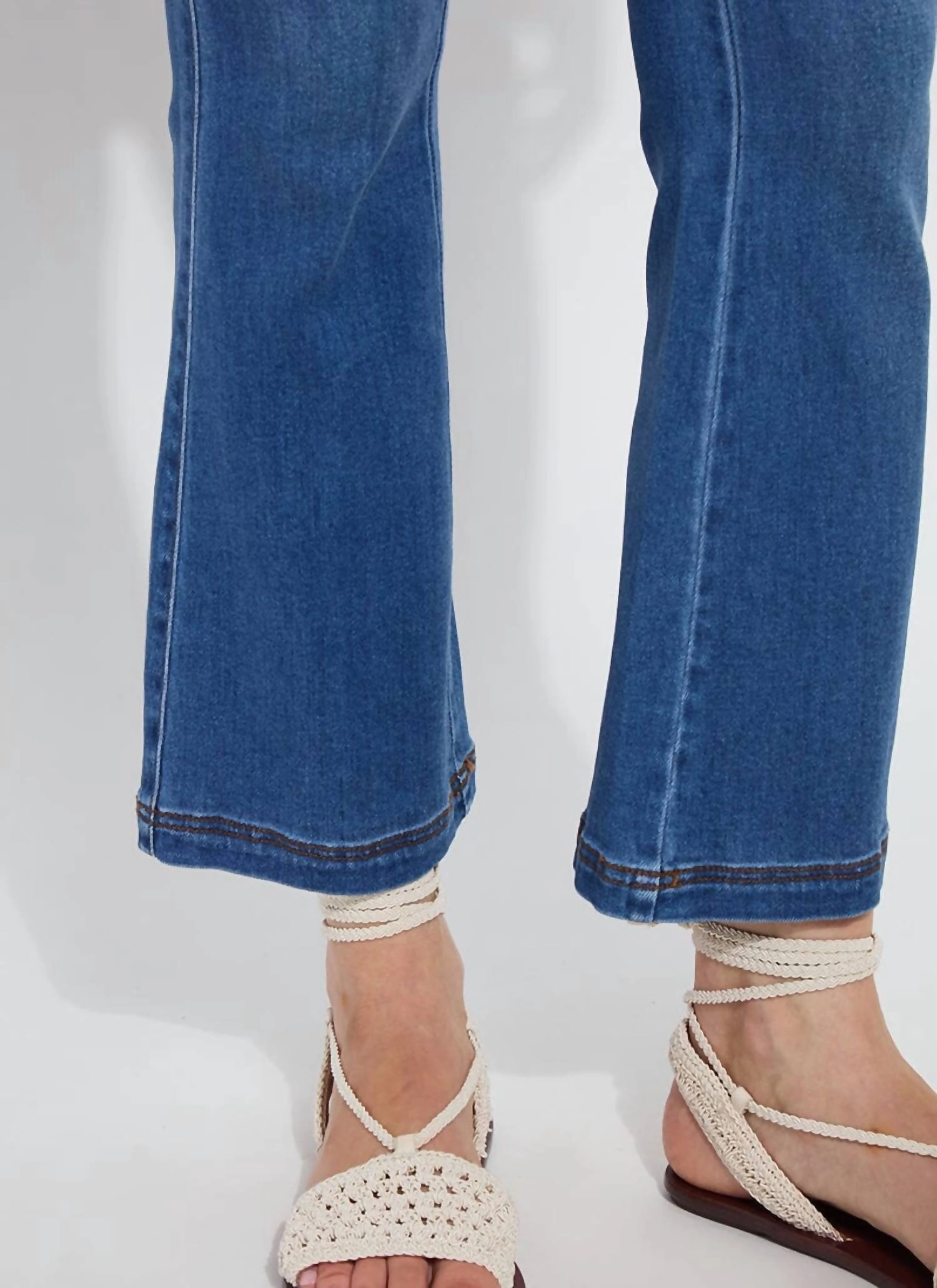 Jade Stretch Tencel Denim Flare In Mid Wash