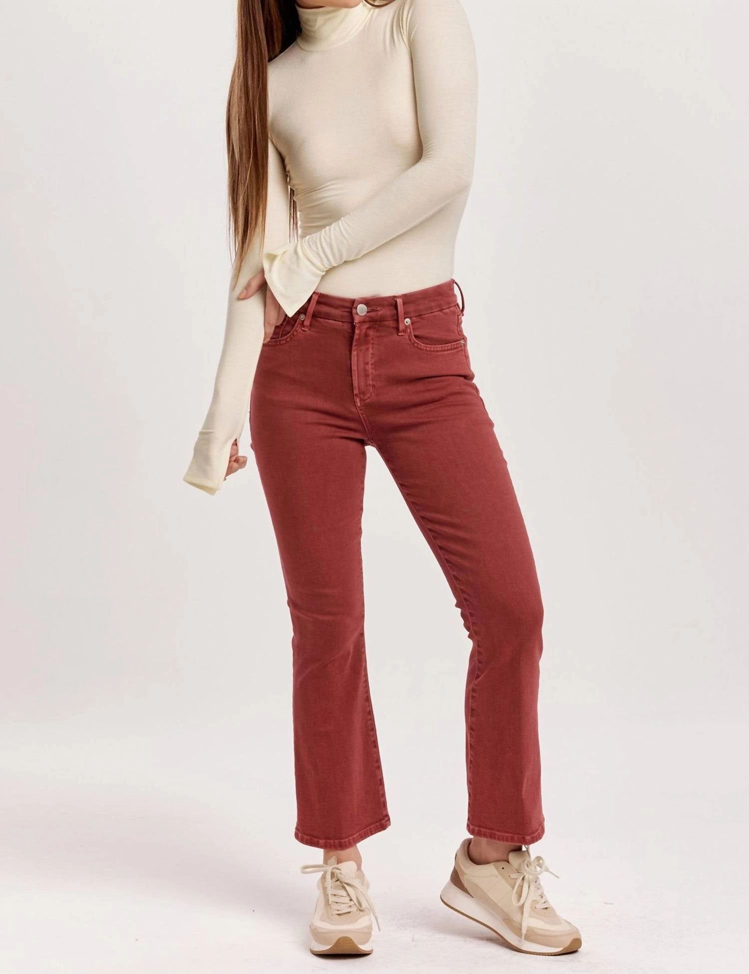 Jeanne Crop Flare In Intense Rust