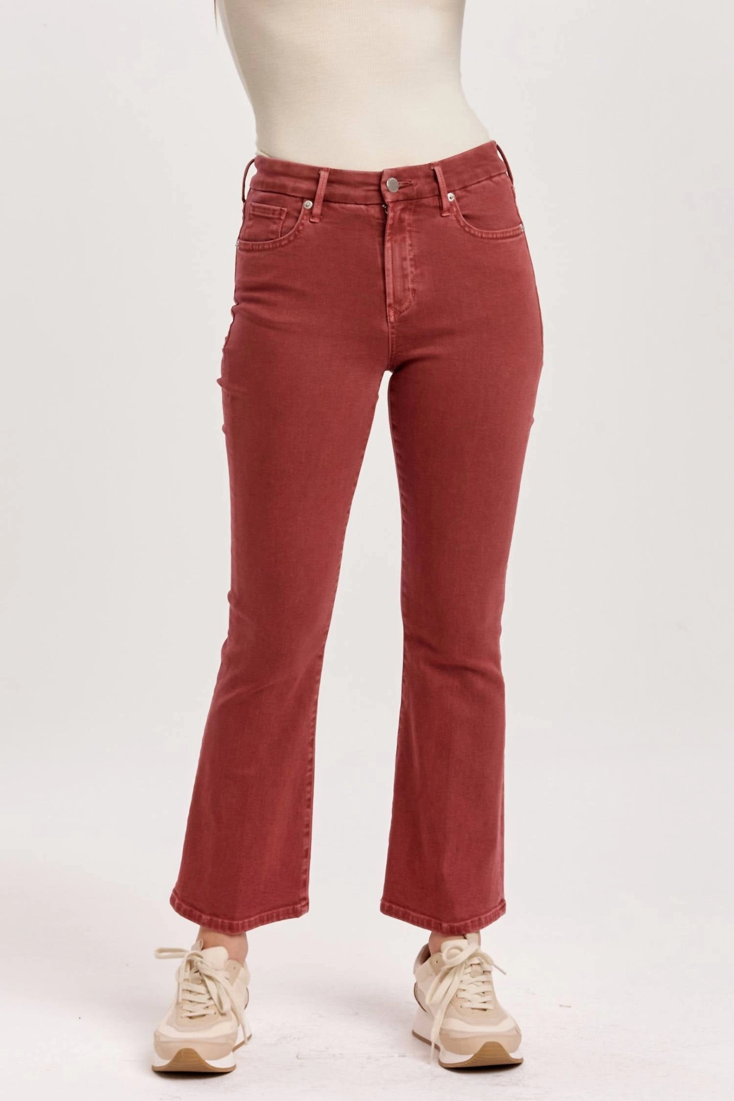 Jeanne Crop Flare In Intense Rust