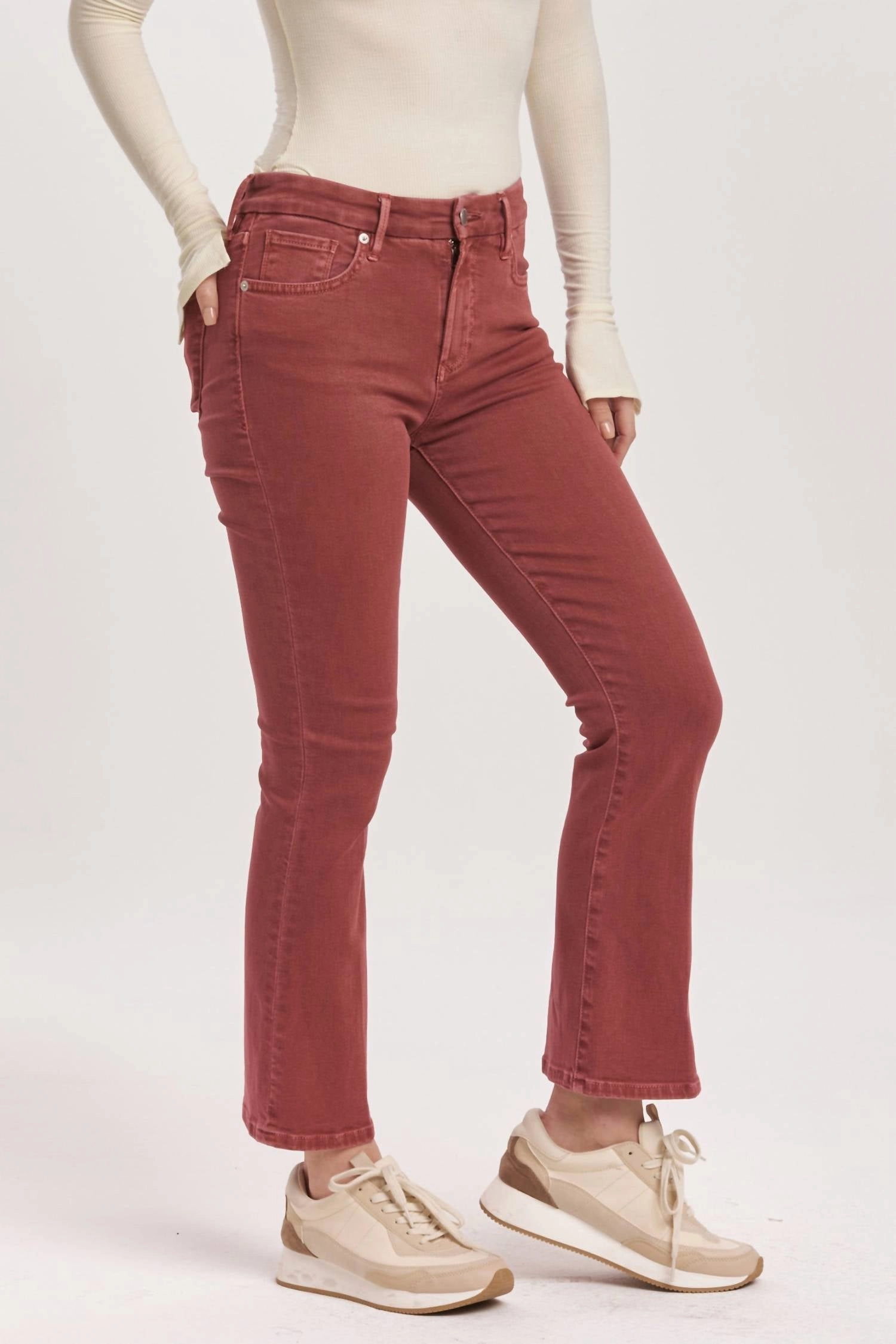 Jeanne Crop Flare In Intense Rust