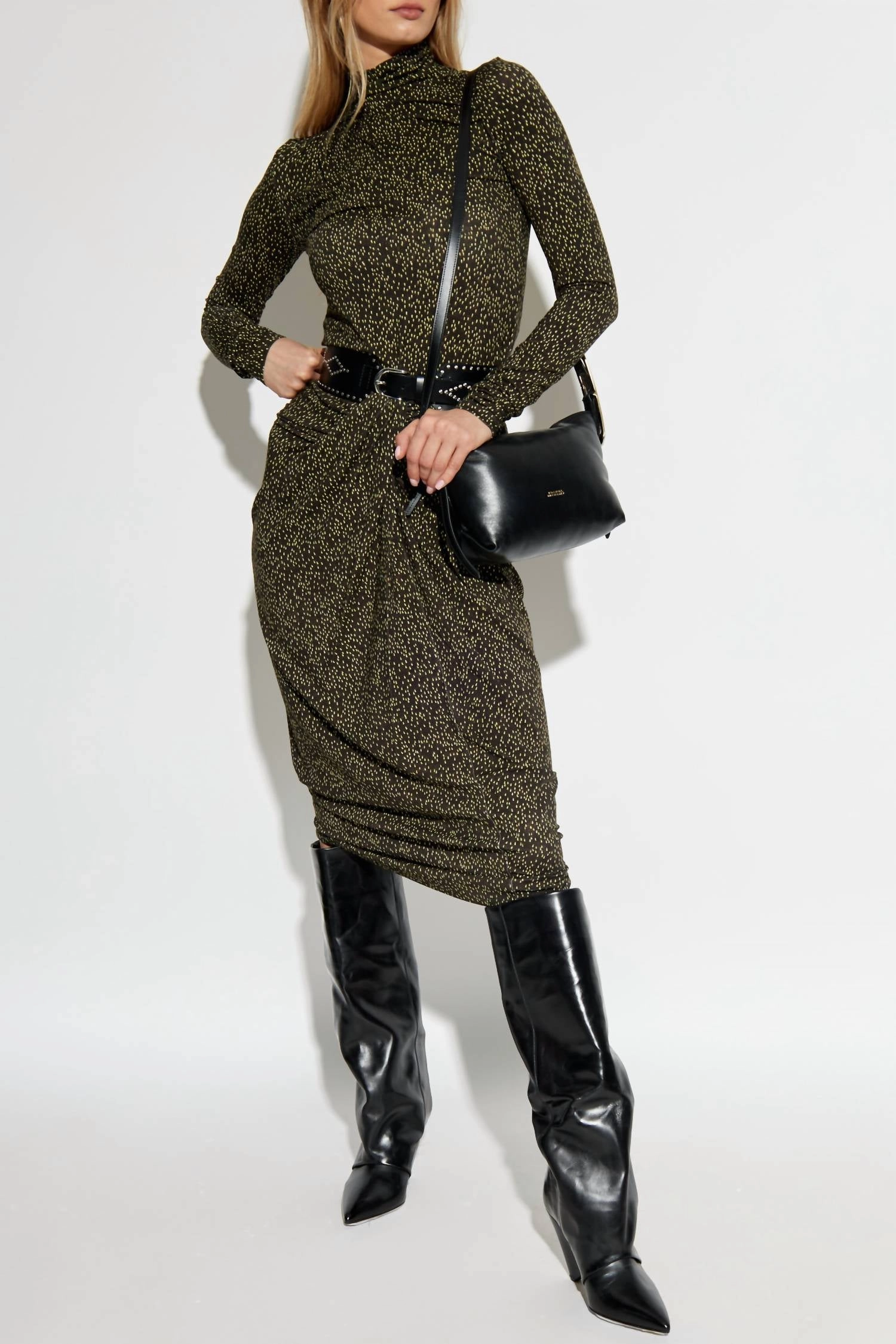 Jeldia Skirt In Dark Khaki/lime