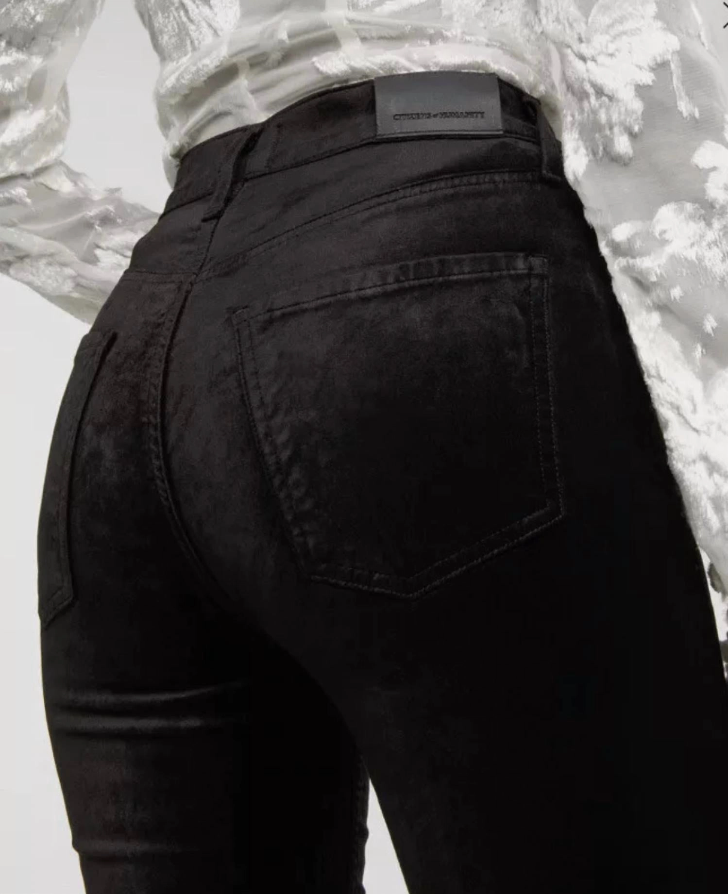 Jolene High Rise Vintage Slim Jean In Black Velvet
