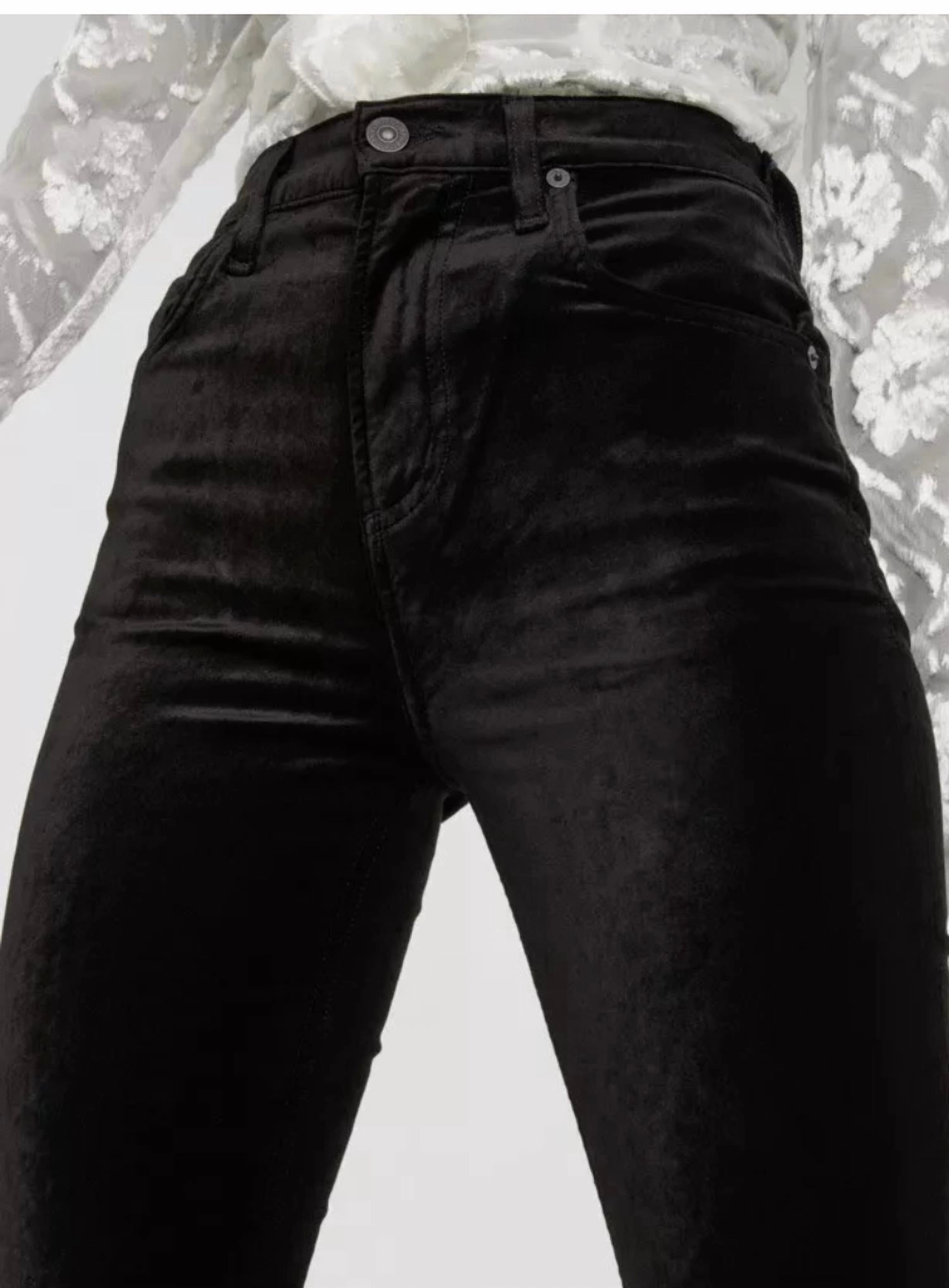 Jolene High Rise Vintage Slim Jean In Black Velvet