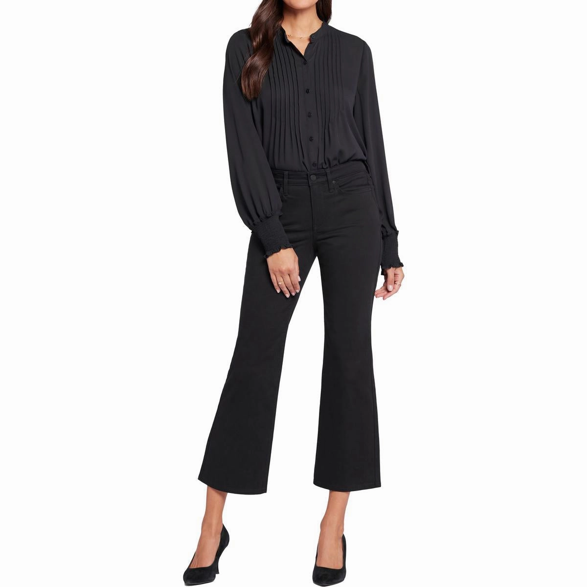 Julia Womens Relaxed High Rise Flare Jeans