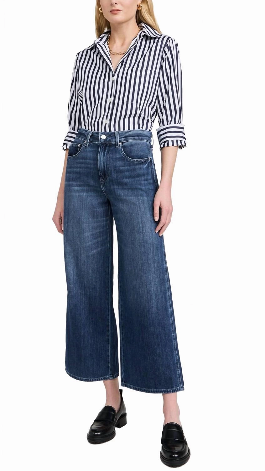 Juliette Wide Leg Ankle Jeans In Sierra Sky