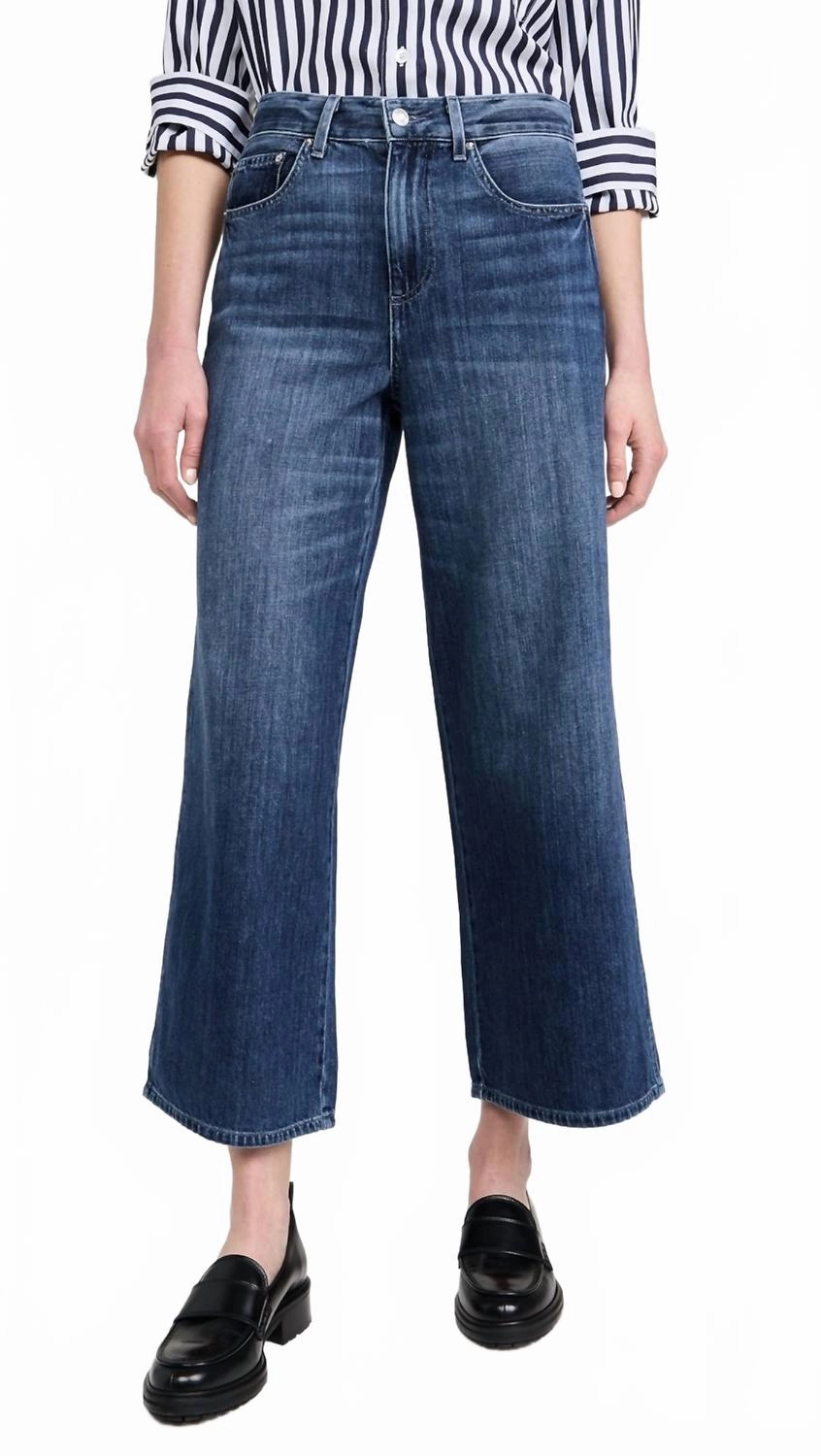 Juliette Wide Leg Ankle Jeans In Sierra Sky