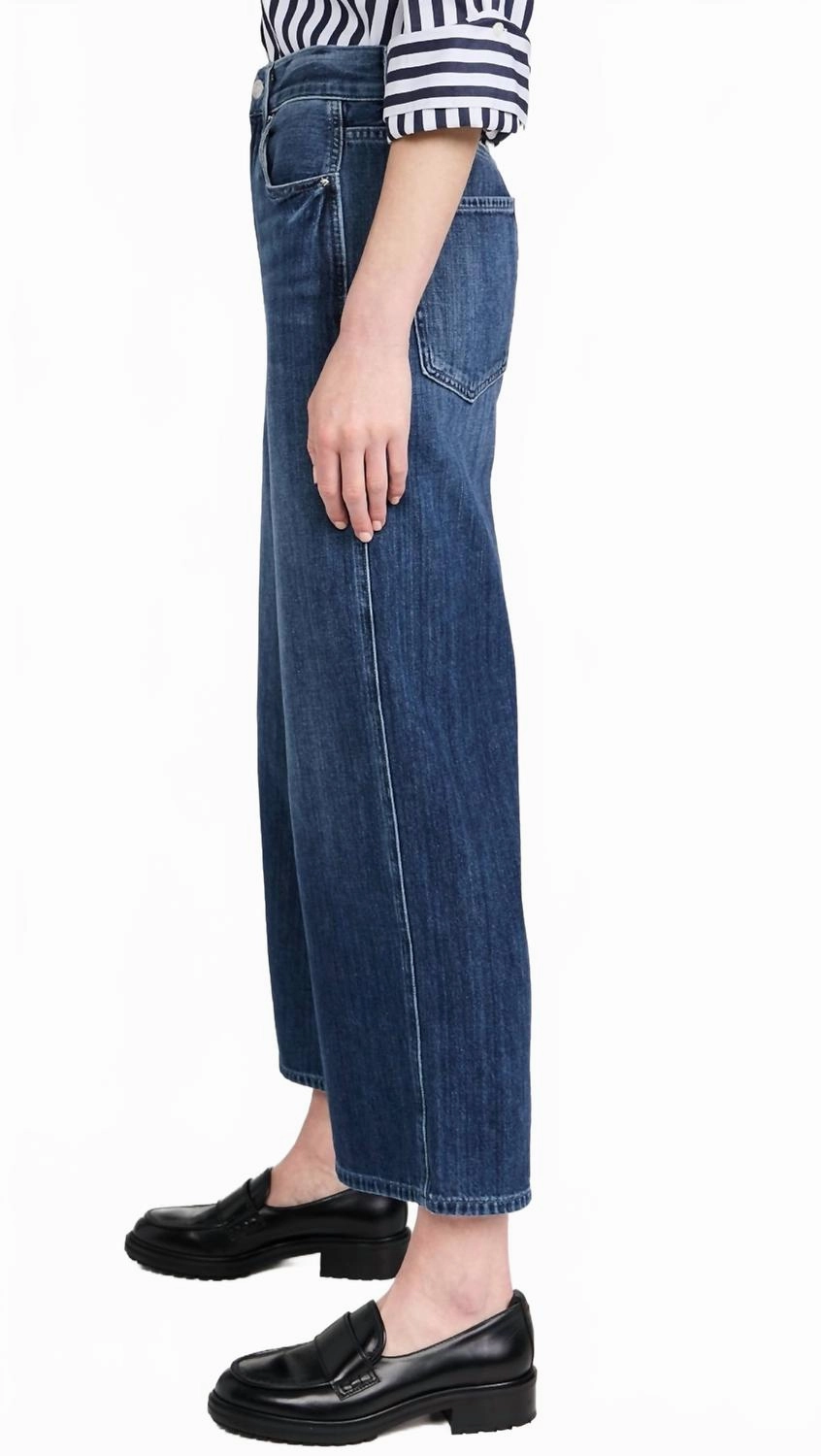 Juliette Wide Leg Ankle Jeans In Sierra Sky