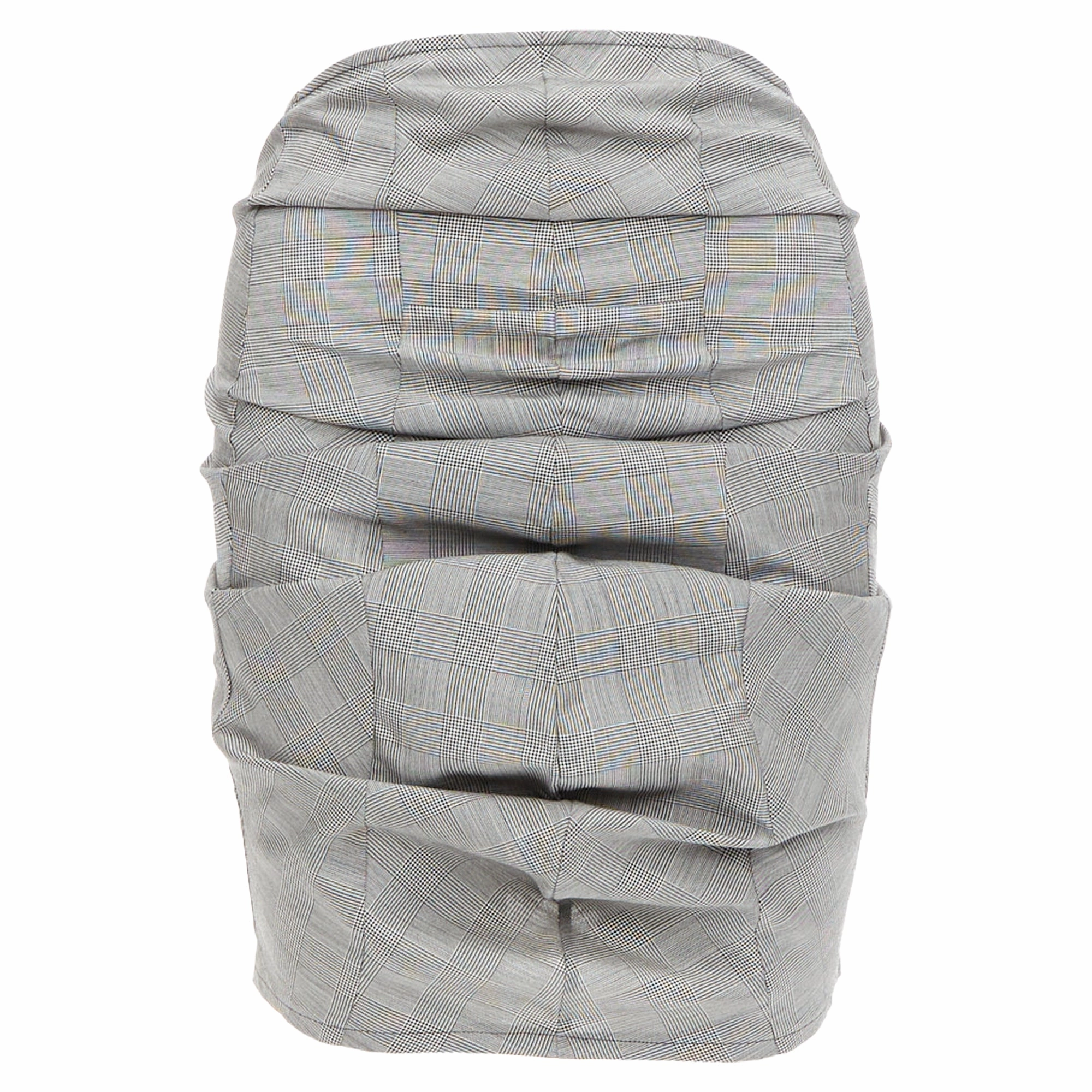 Junya Watanabe 3D Curved Cut Deconstructed Ruched Skirt