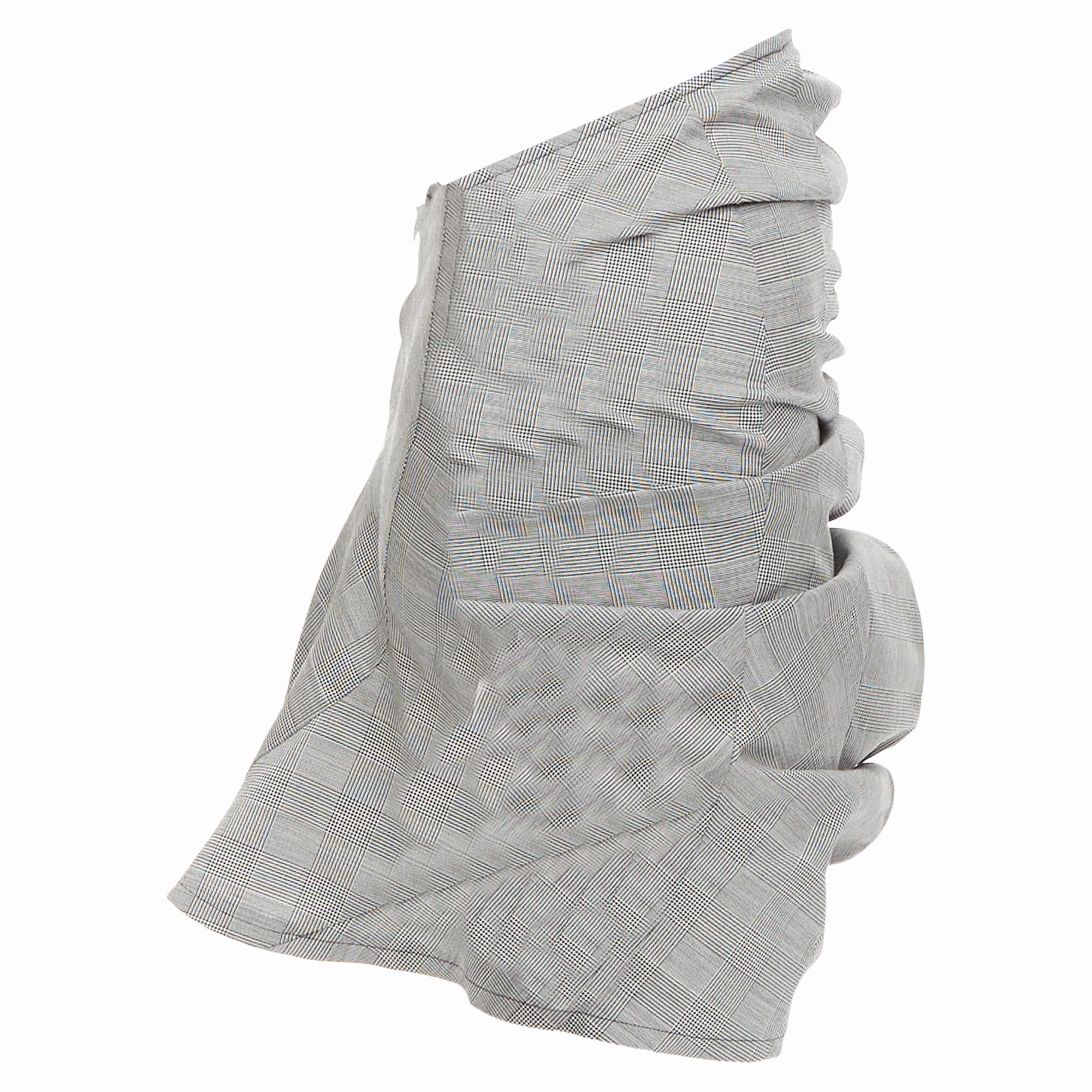 Junya Watanabe 3D Curved Cut Deconstructed Ruched Skirt
