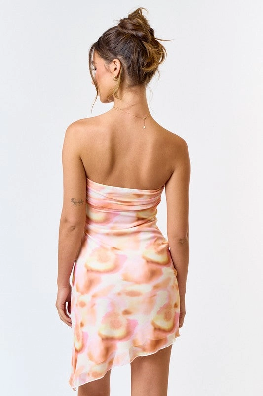 Just Peachy Tie Dye Mini Dress
