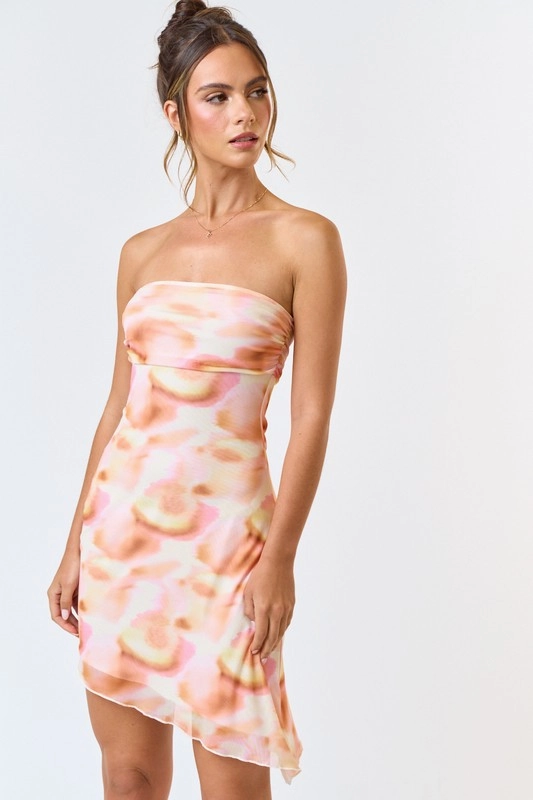 Just Peachy Tie Dye Mini Dress