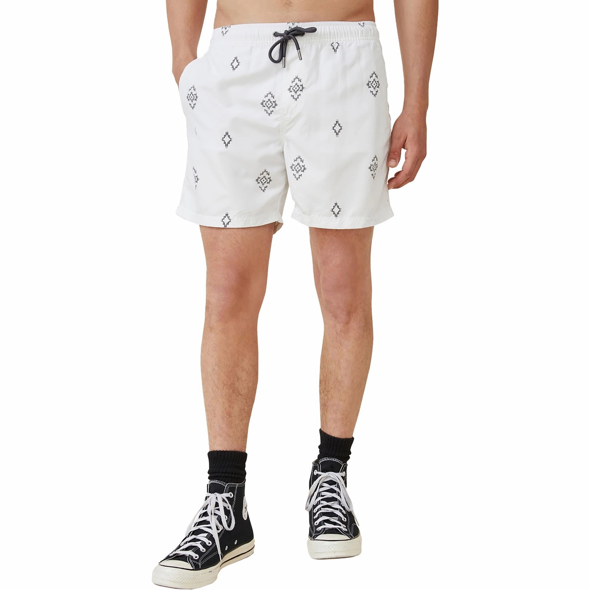 Kahuna Mens Relaxed Striped Flat Front Tie-Waist/Belted