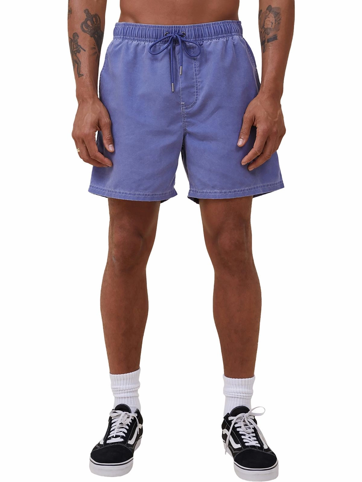 Kahuna Mens Relaxed Striped Flat Front Tie-Waist/Belted