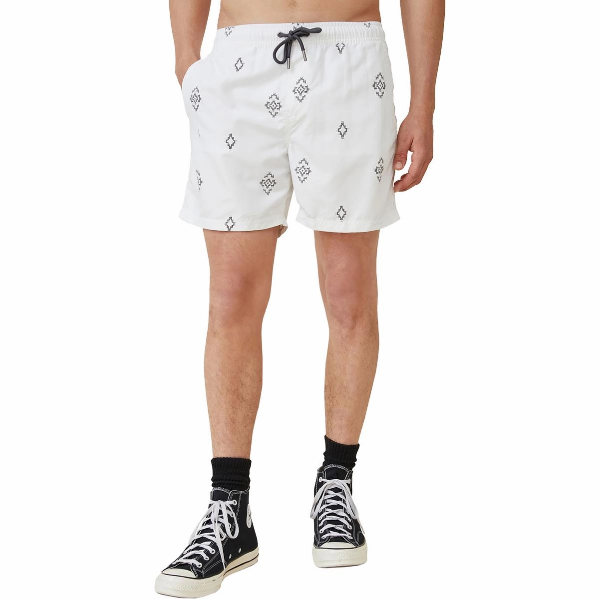 Kahuna Mens Relaxed Striped Flat Front Tie-Waist/Belted