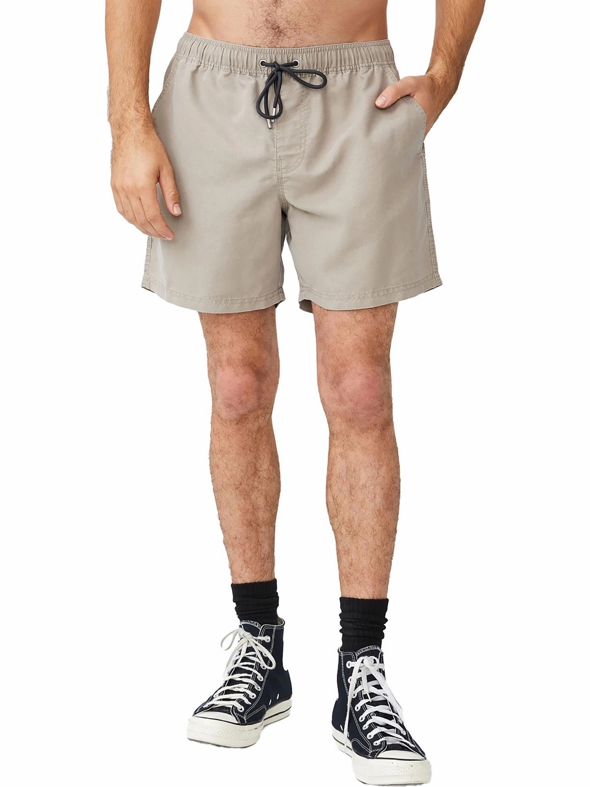 Kahuna Mens Relaxed Striped Flat Front Tie-Waist/Belted