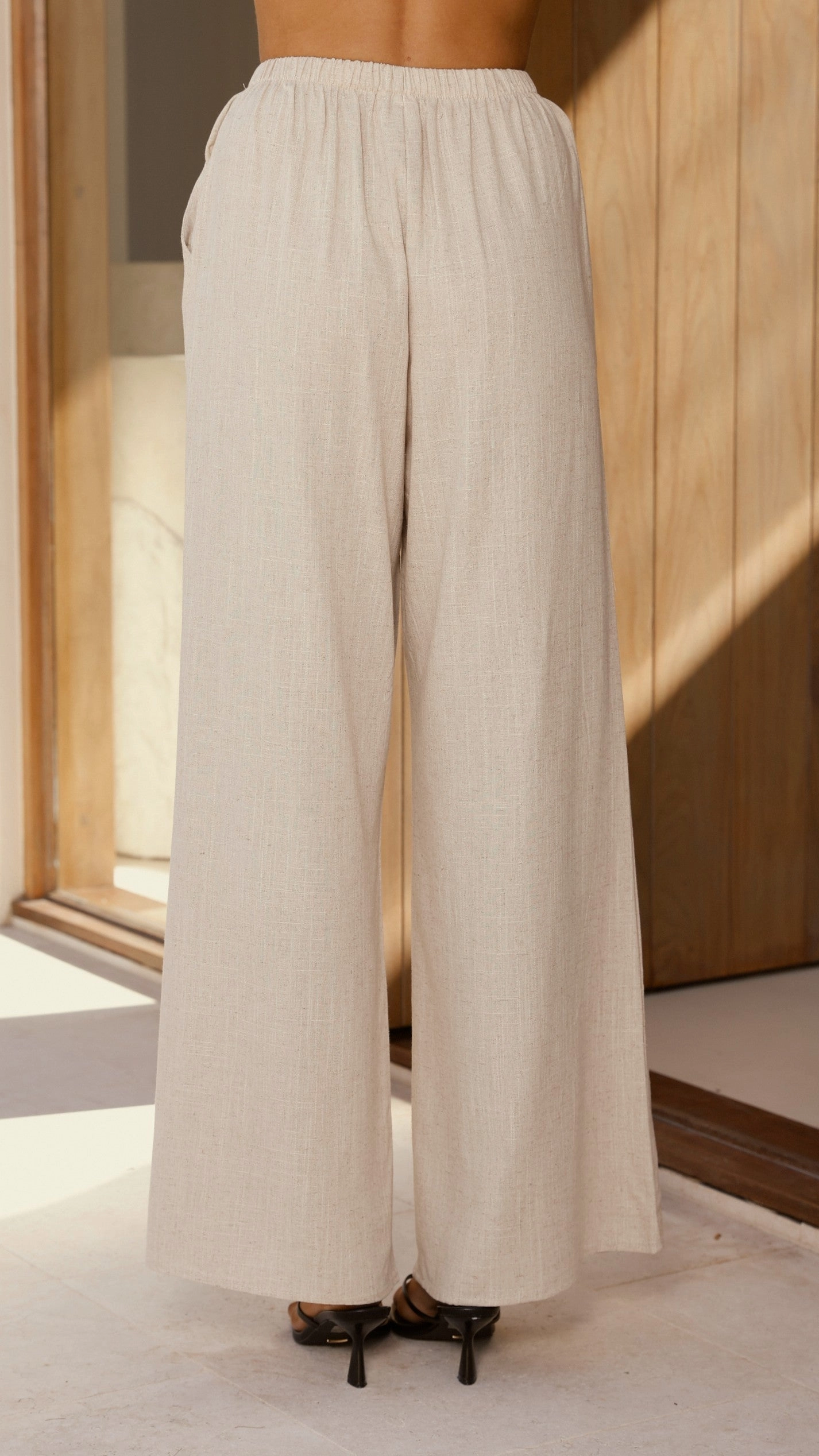 Kailani Strapless Top and Pants Set - Oat