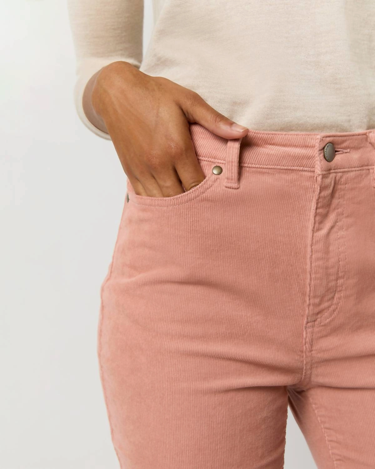 Kendall Flare 5 Pocket Jean In Rose Cord